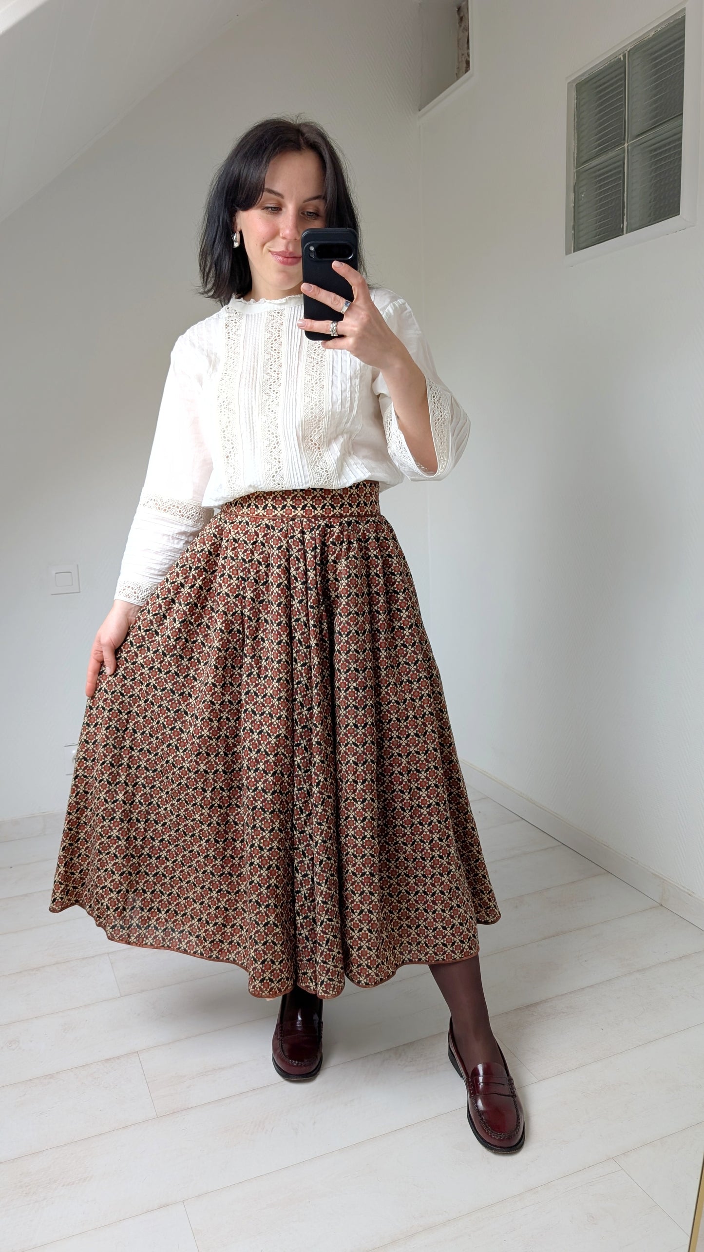 Jupe midi laine douce T36