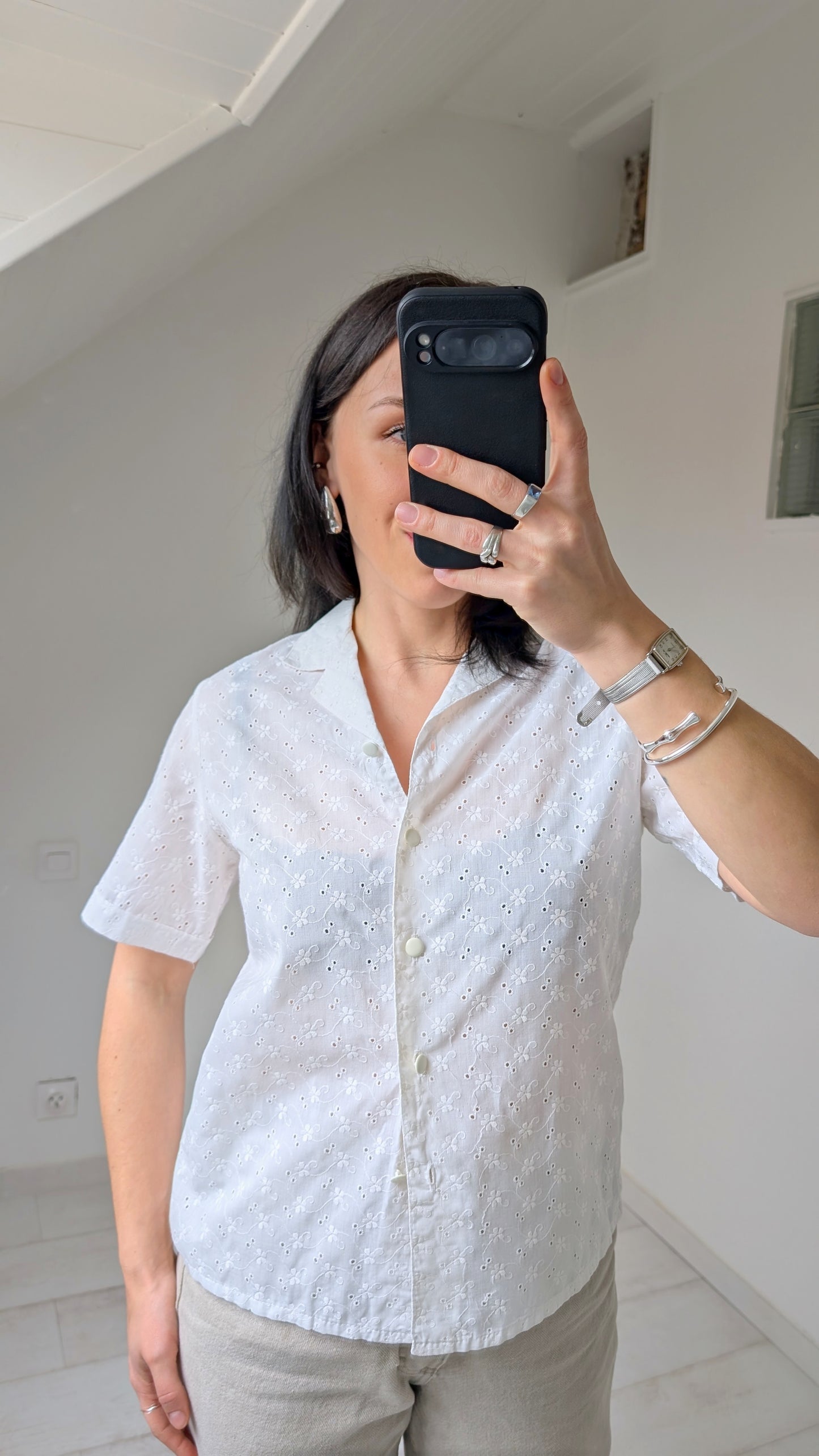 Blouse broderies anglaises T38