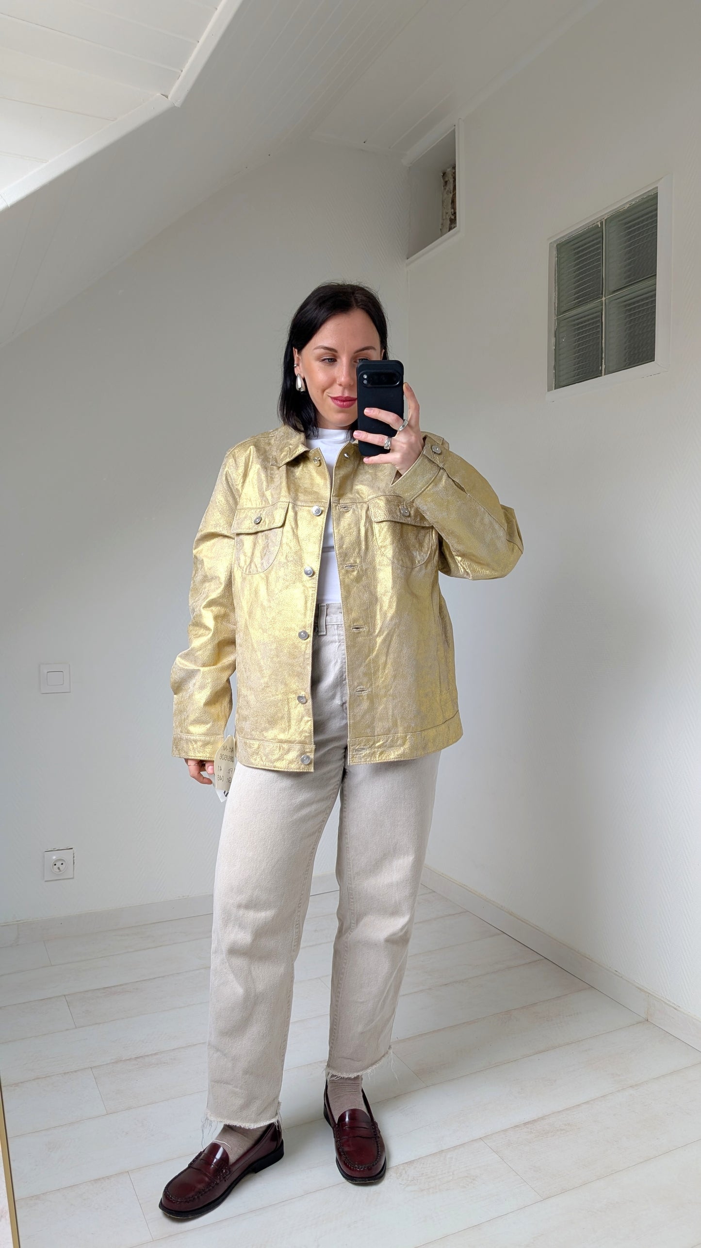 Veste cuir 80s neuve T40-42