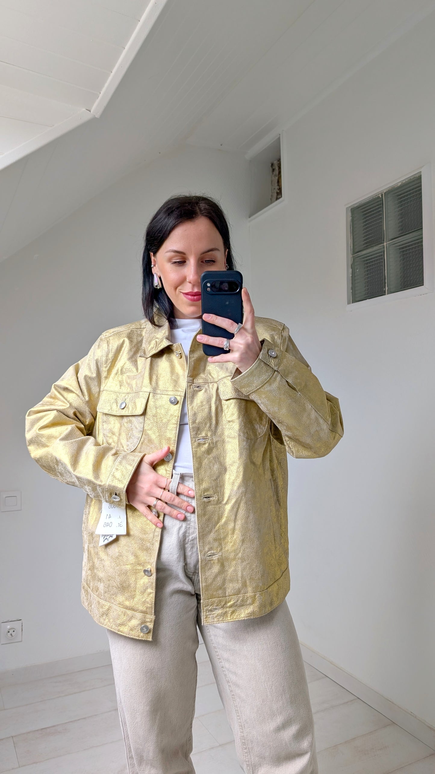 Veste cuir 80s neuve T40-42