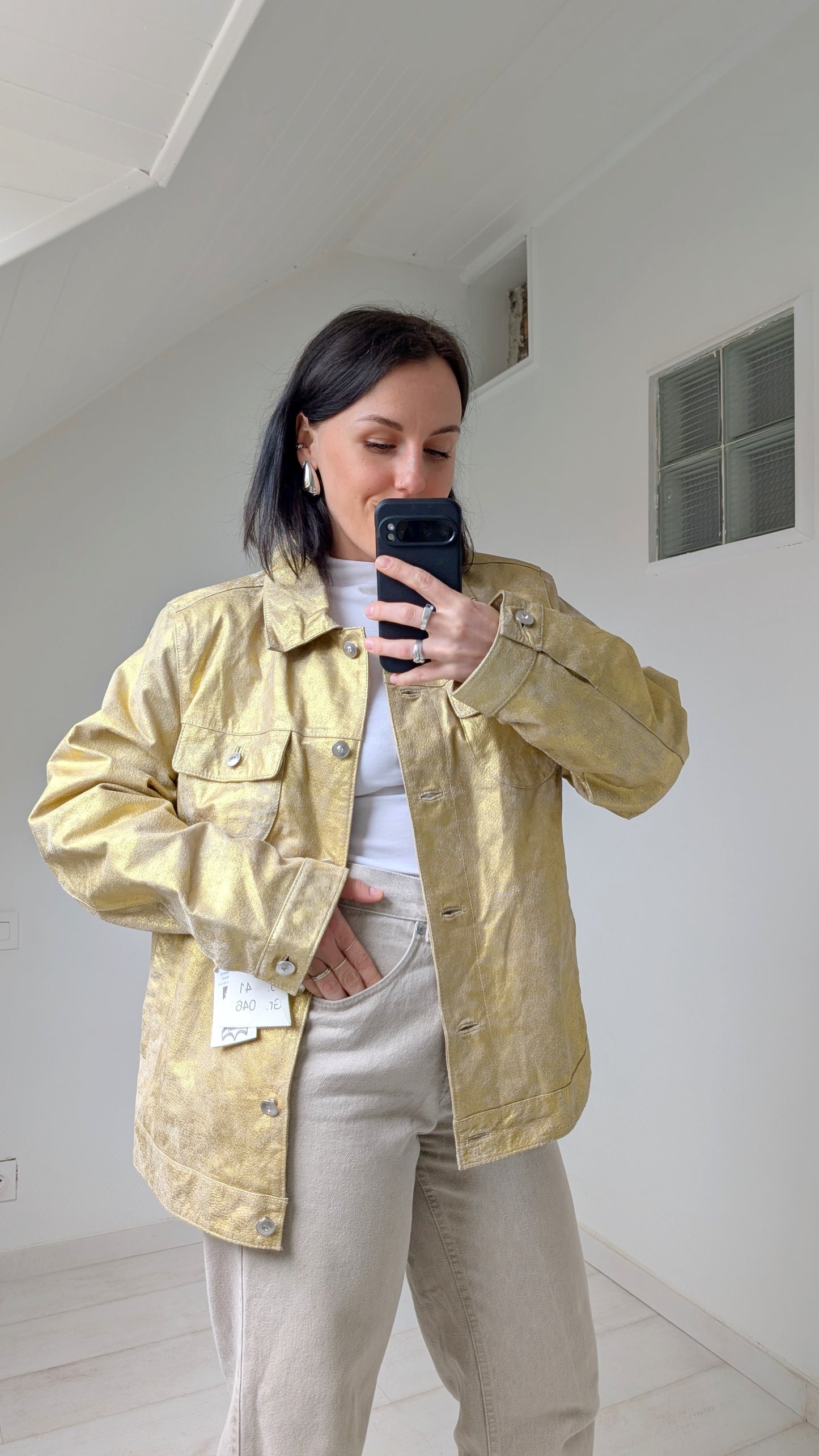 Veste cuir 80s neuve T40-42