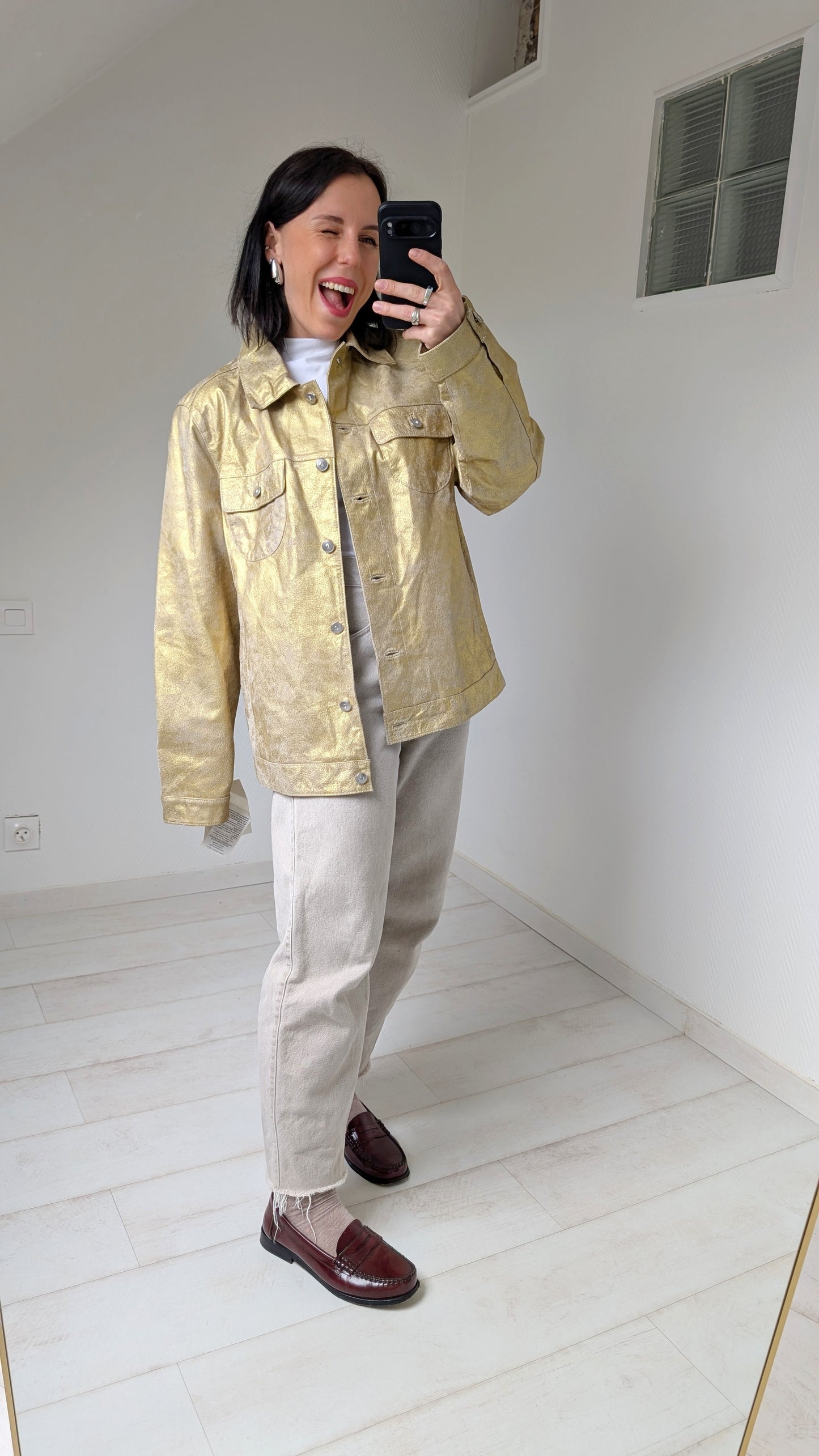 Veste cuir 80s neuve T40-42