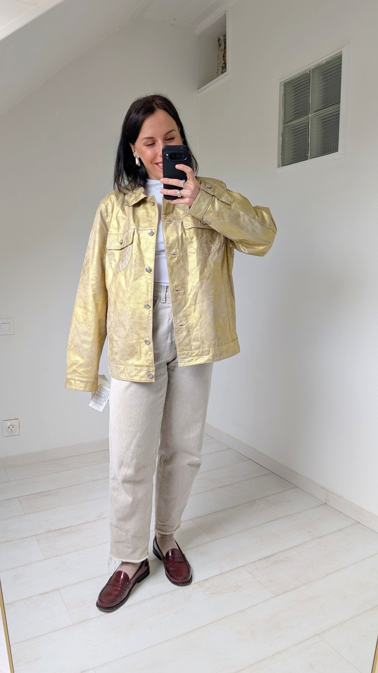 Veste cuir 80s neuve T40-42