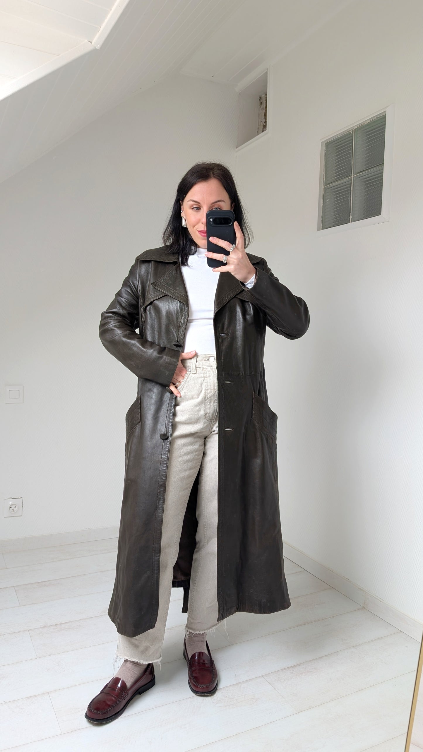 Trench cuir 70s T38