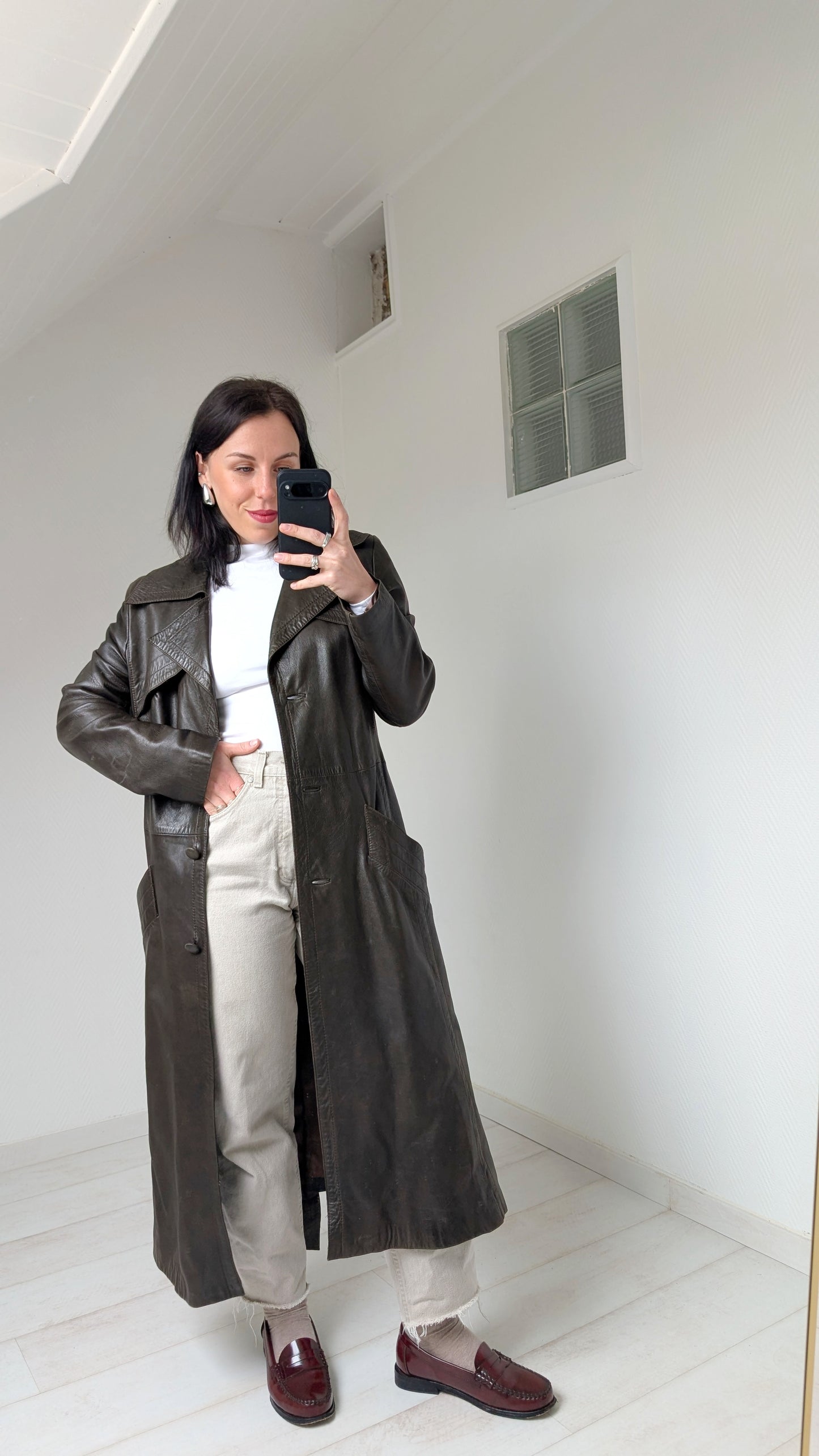 Trench cuir 70s T38