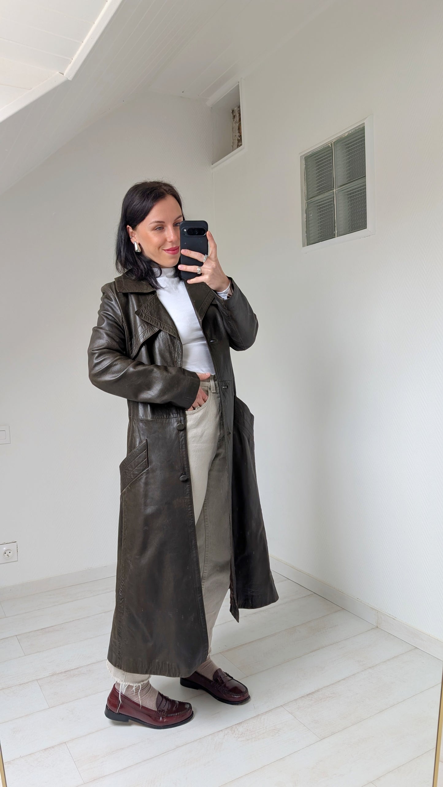 Trench cuir 70s T38