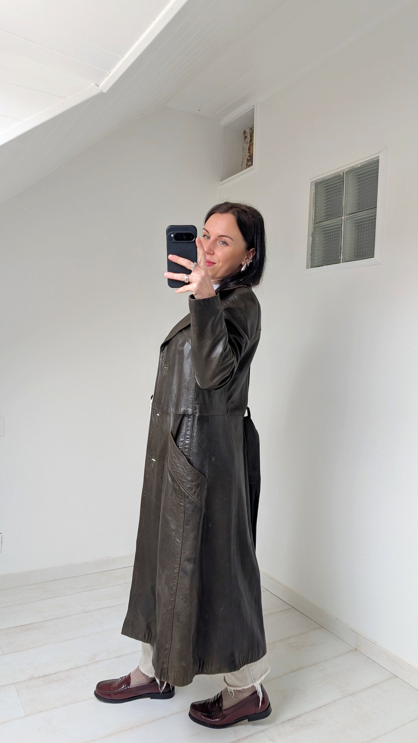 Trench cuir 70s T38