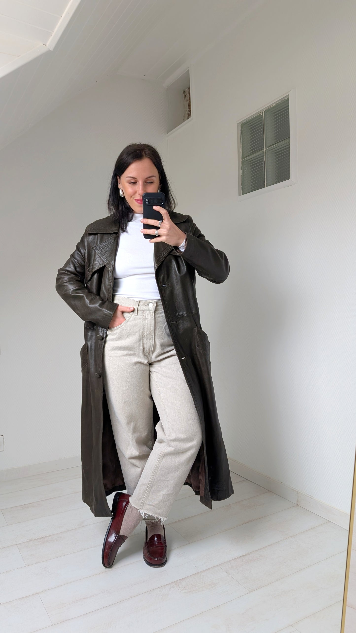 Trench cuir 70s T38