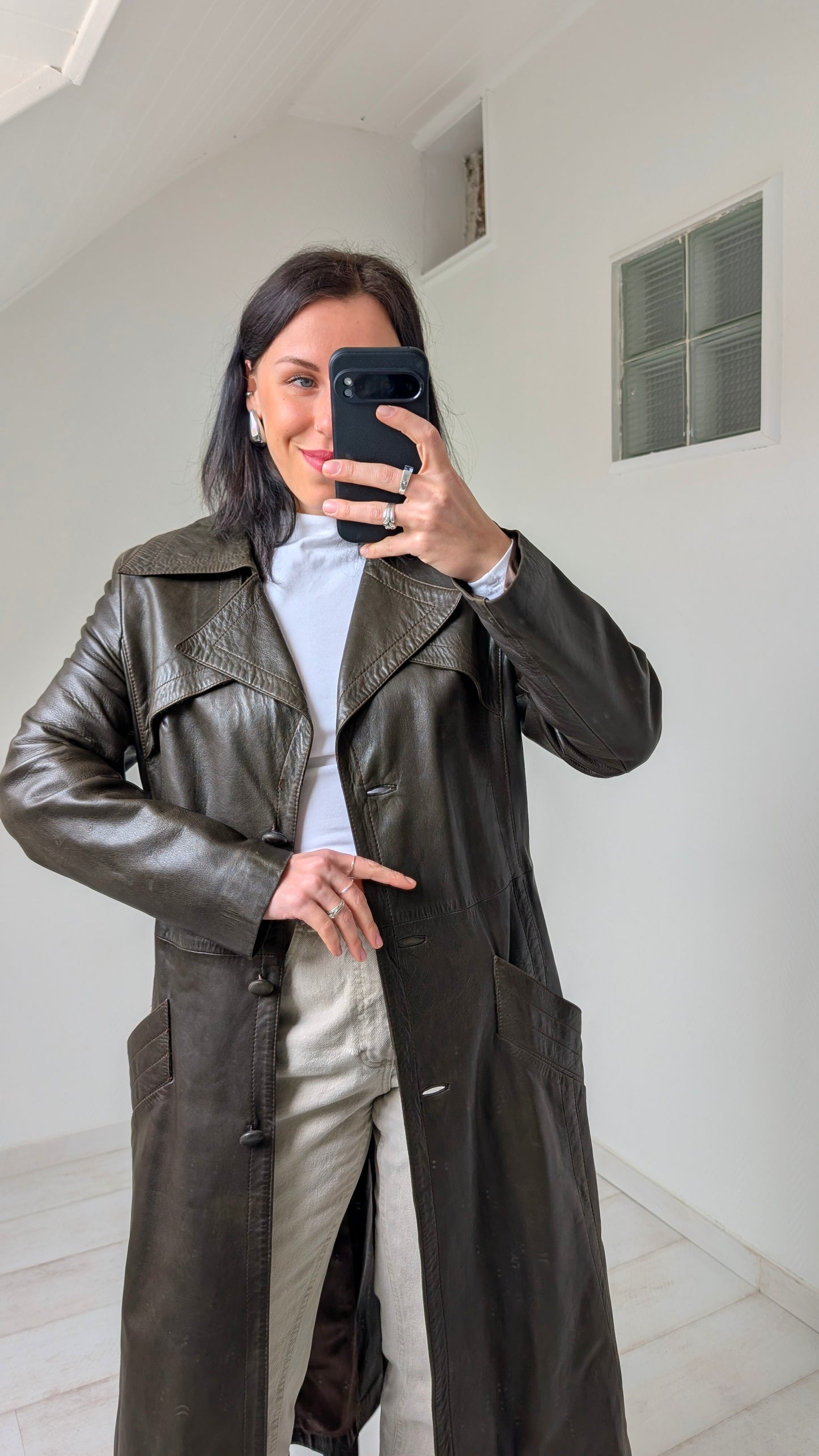 Trench cuir 70s T38