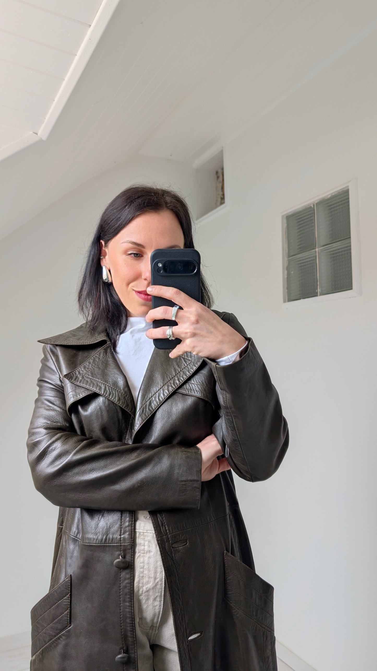 Trench cuir 70s T38