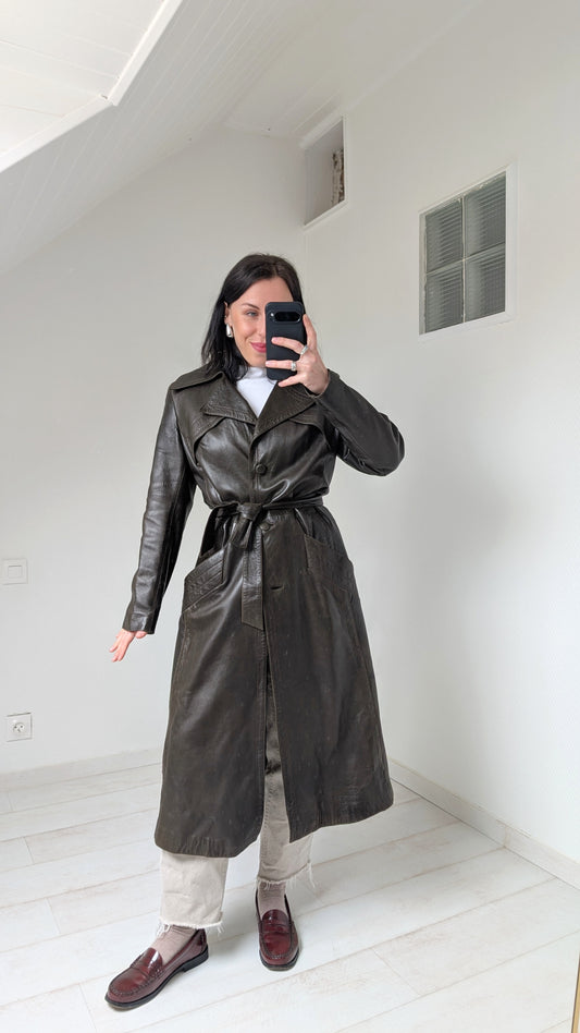 Trench cuir 70s T38