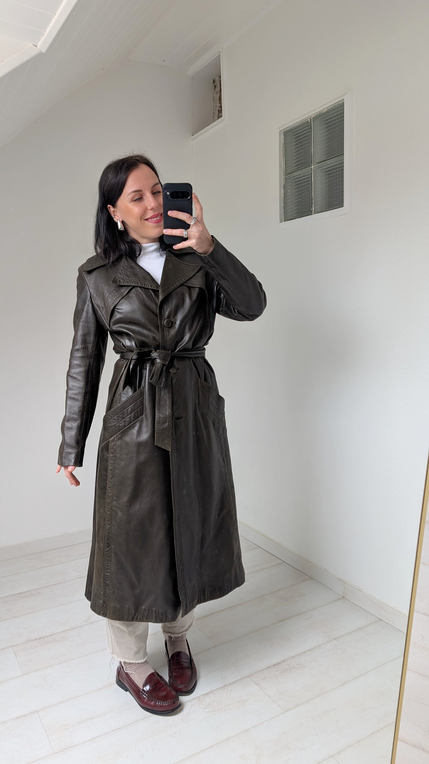 Trench cuir 70s T38