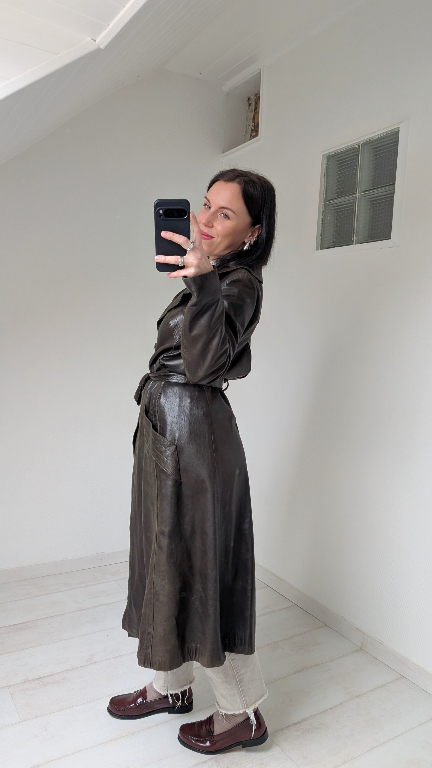 Trench cuir 70s T38