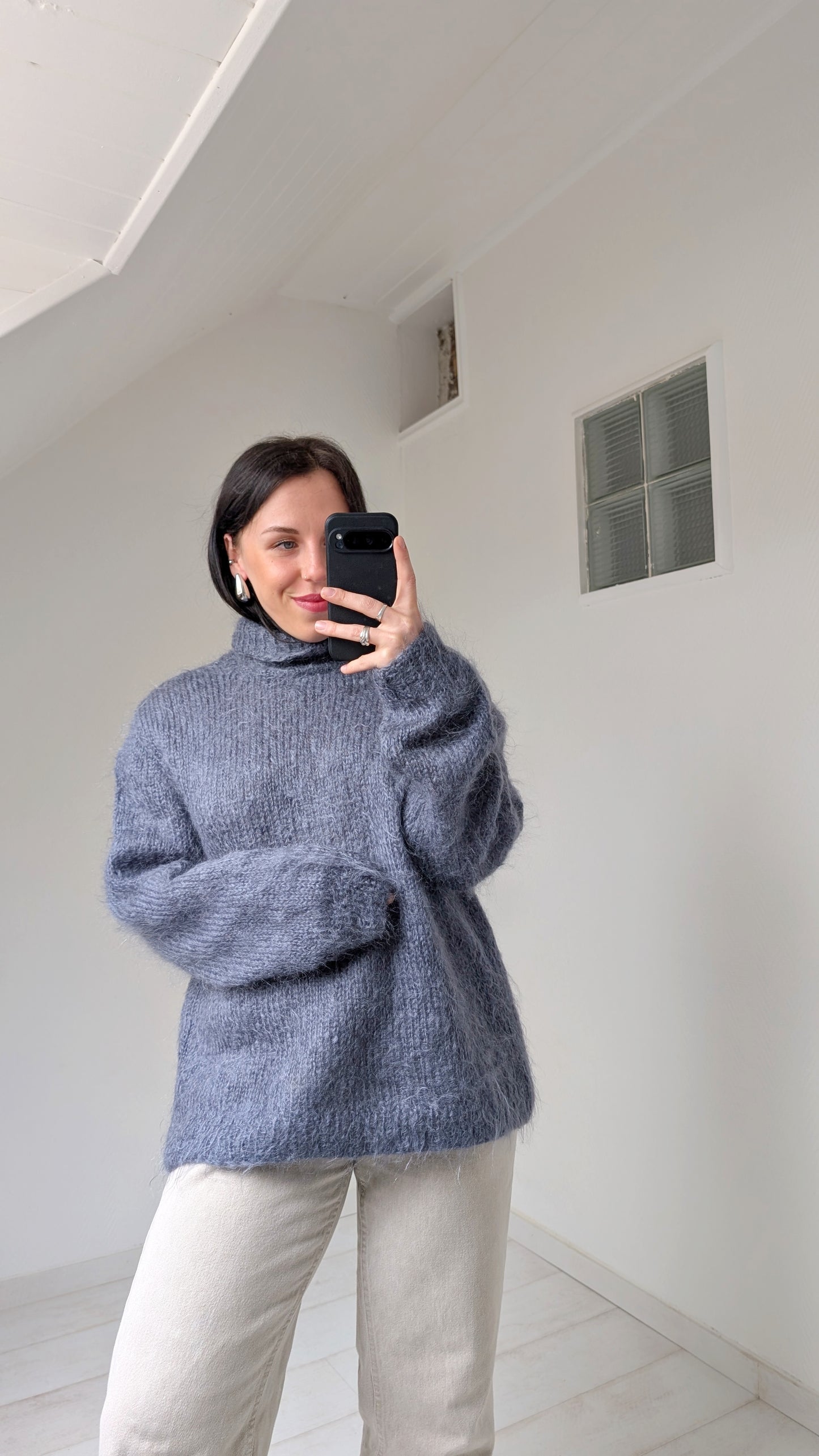 Pull mohair tricoté main T40-42