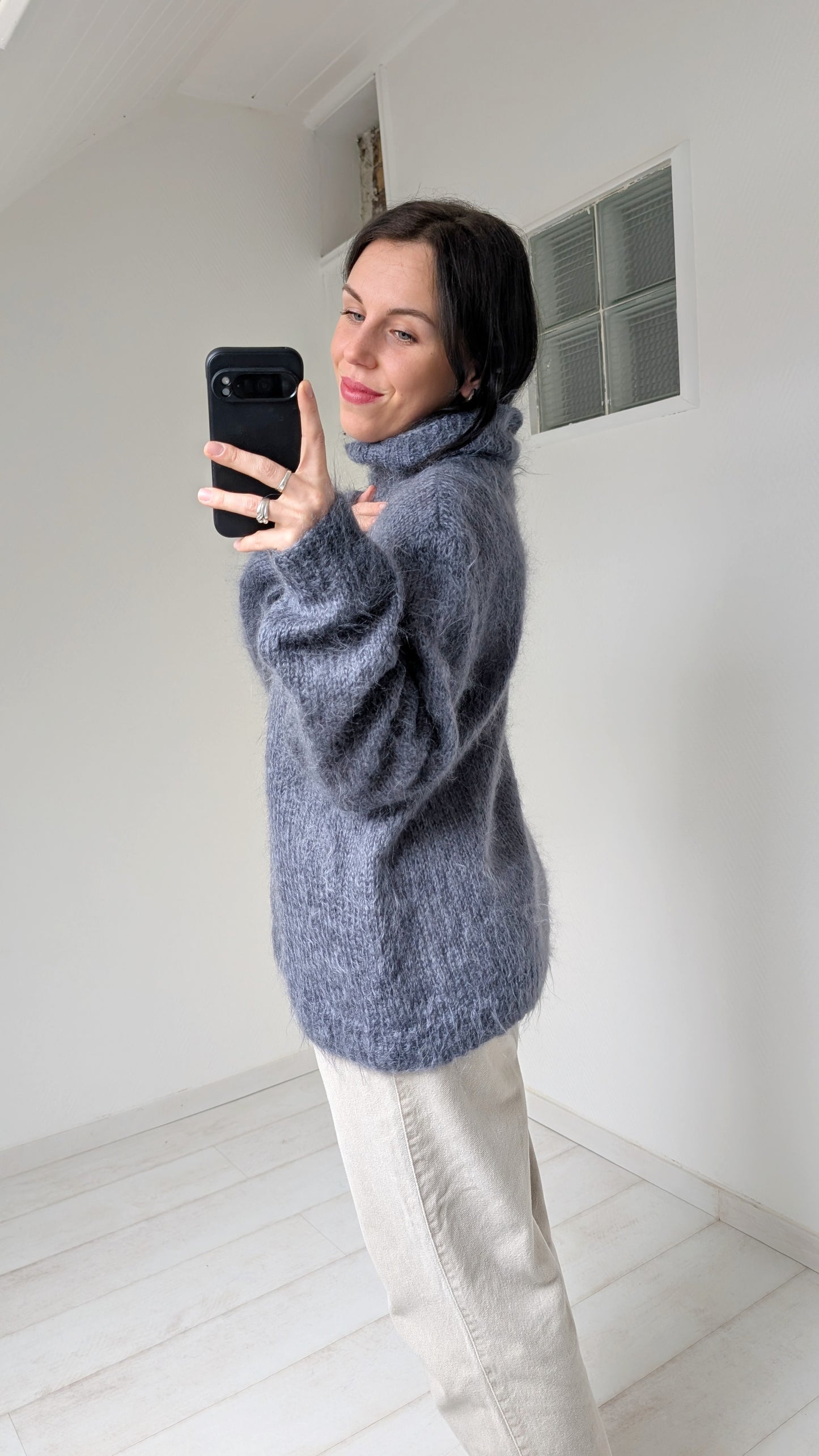 Pull mohair tricoté main T40-42