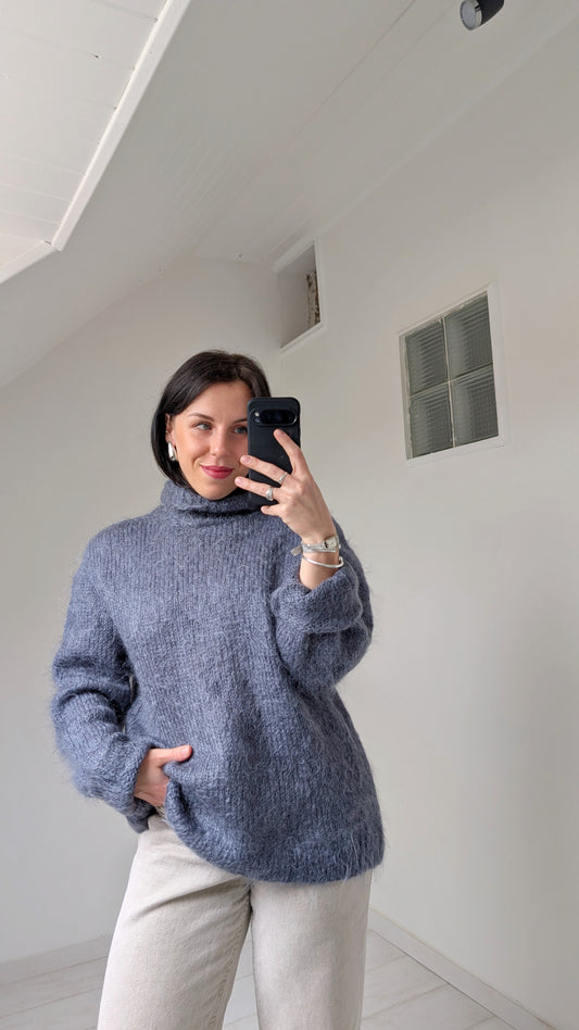 Pull mohair tricoté main T40-42