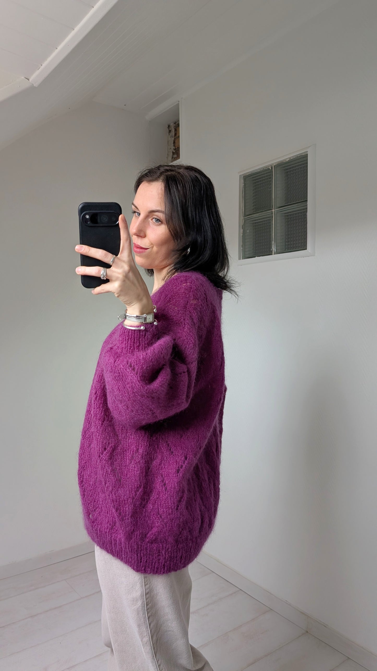 Cardigan laine et mohair fait main du 34 au 44