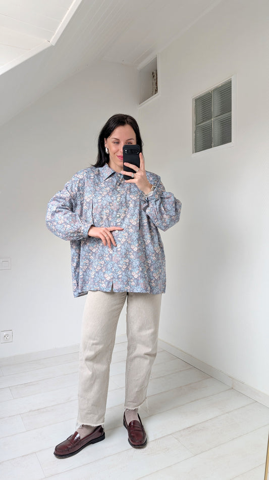 Blouse fleurie coton T42-44