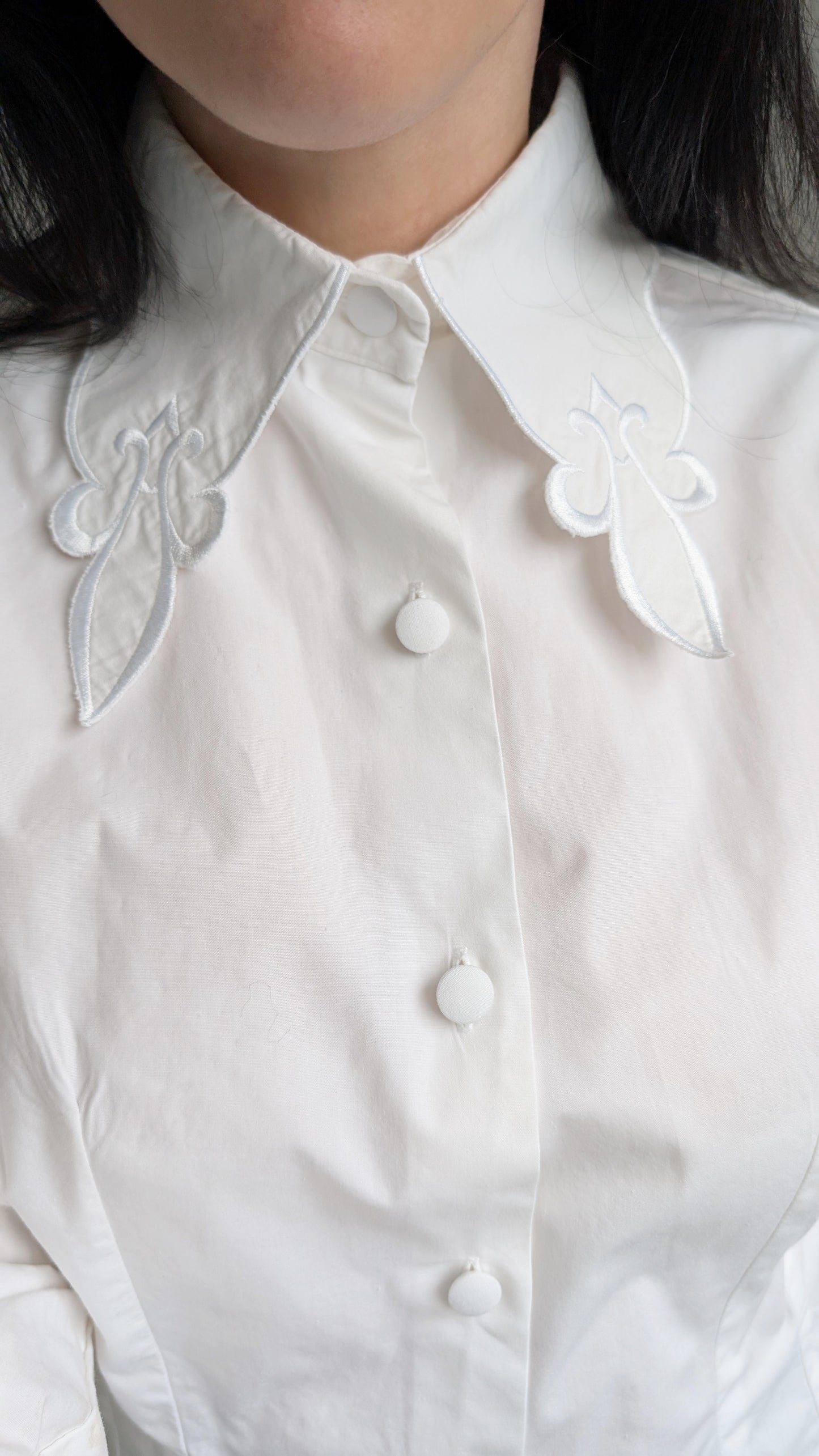 Chemise coton aux détails 80s T36