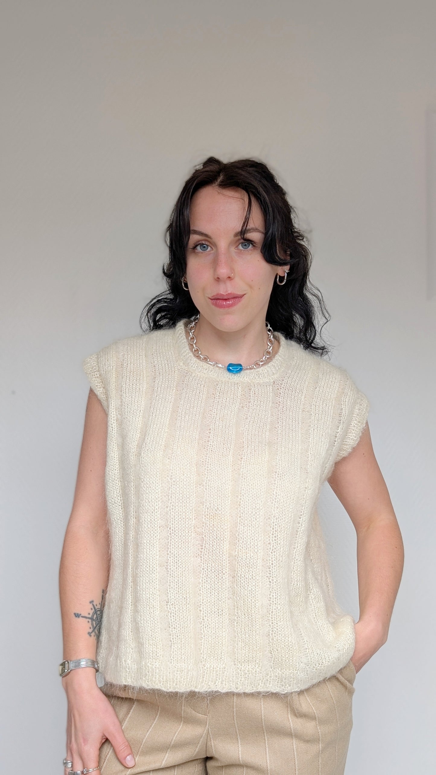 Pull sans manches mohair T40-42