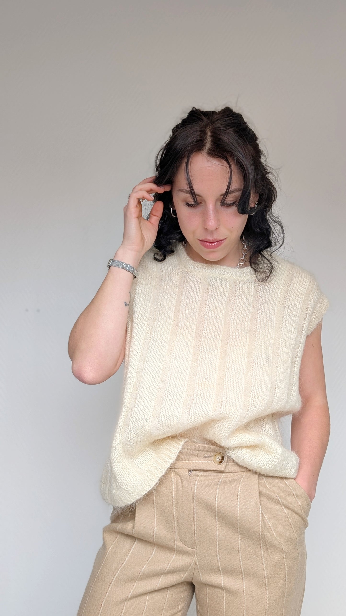 Pull sans manches mohair T40-42