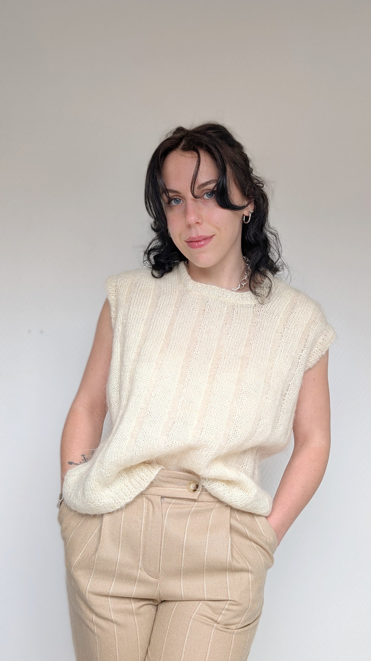 Pull sans manches mohair T40-42