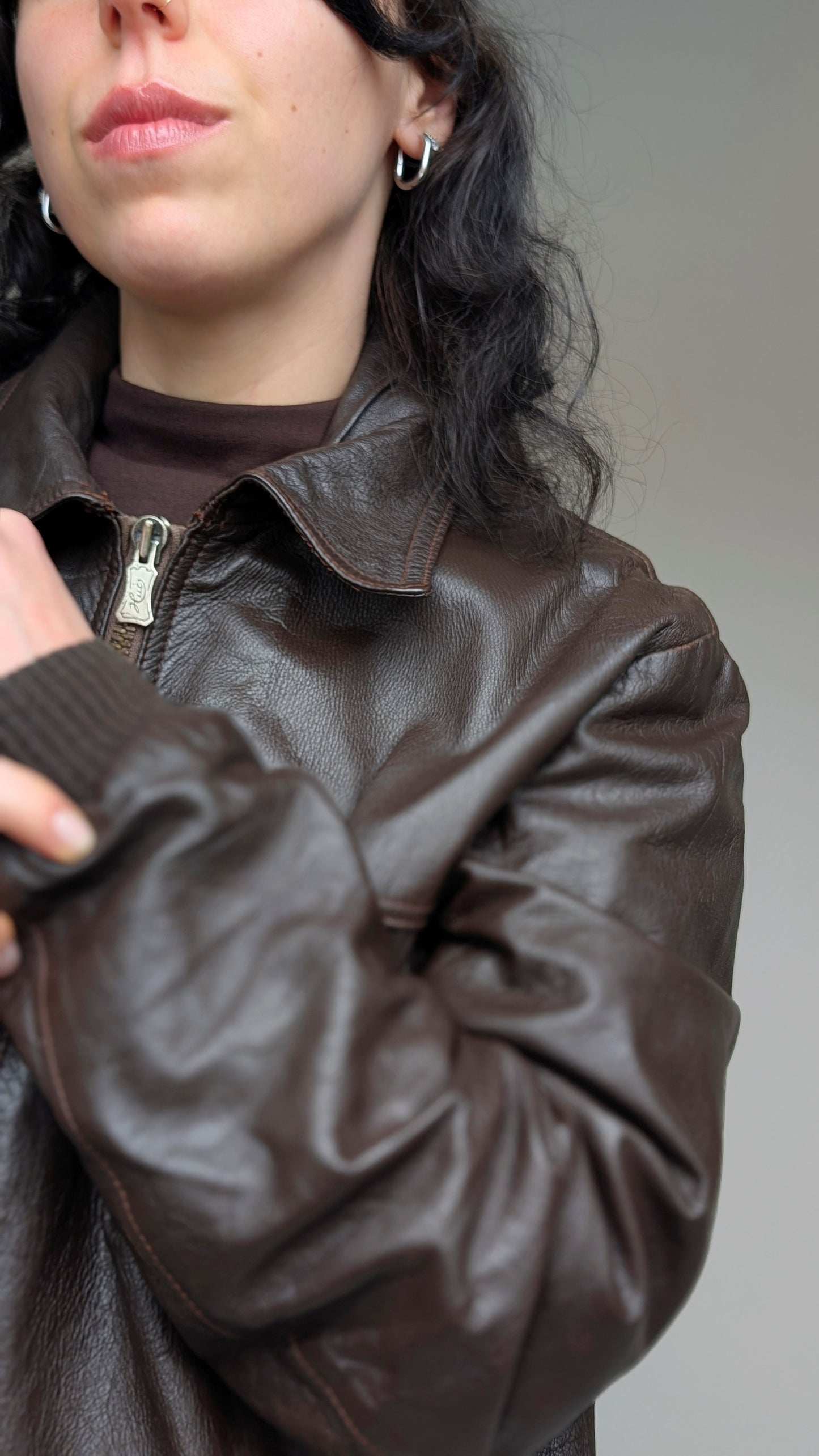 Veste bombers cuir 70s T40-42