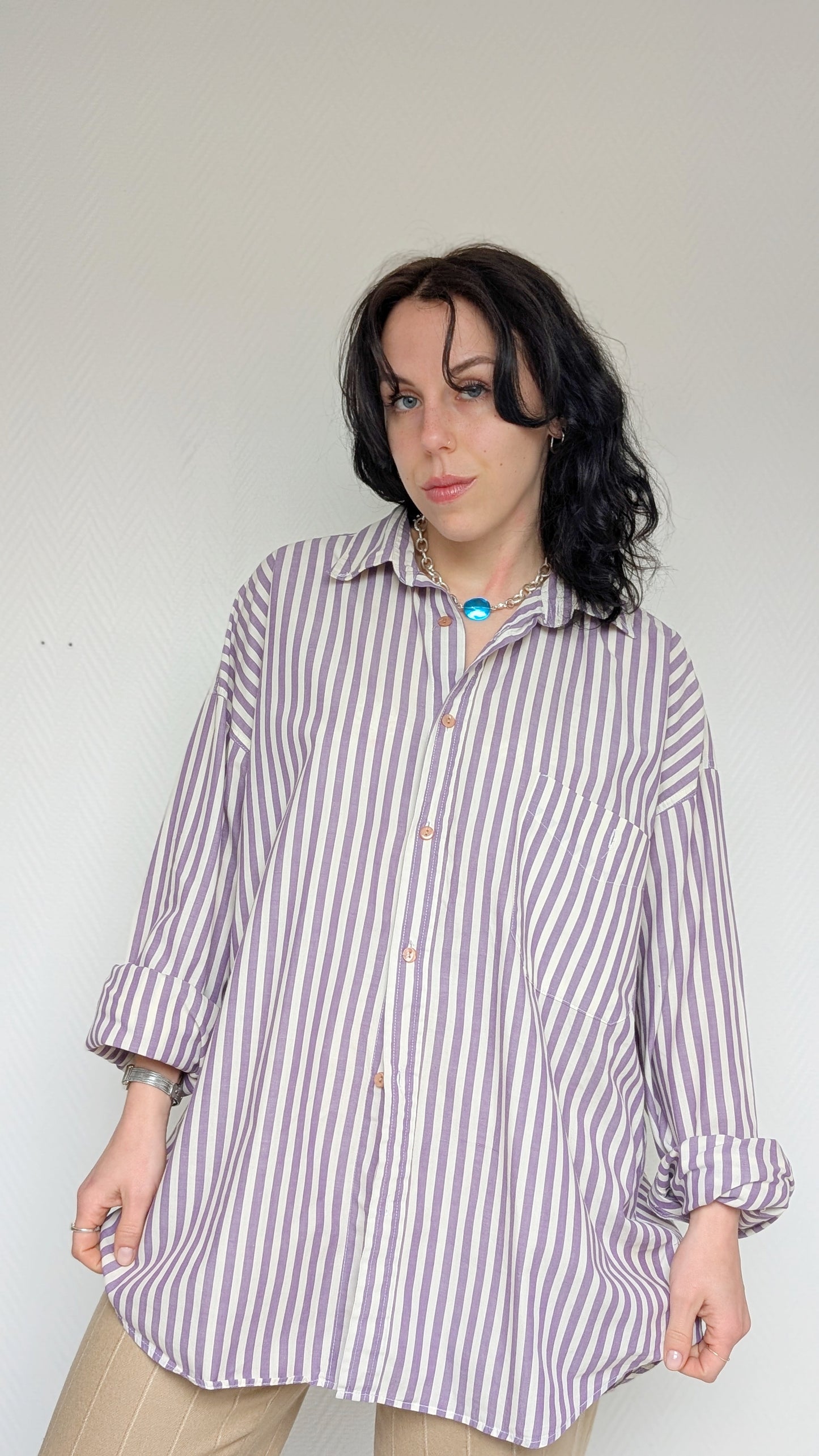 Chemise oversize coton jusqu'à un 46