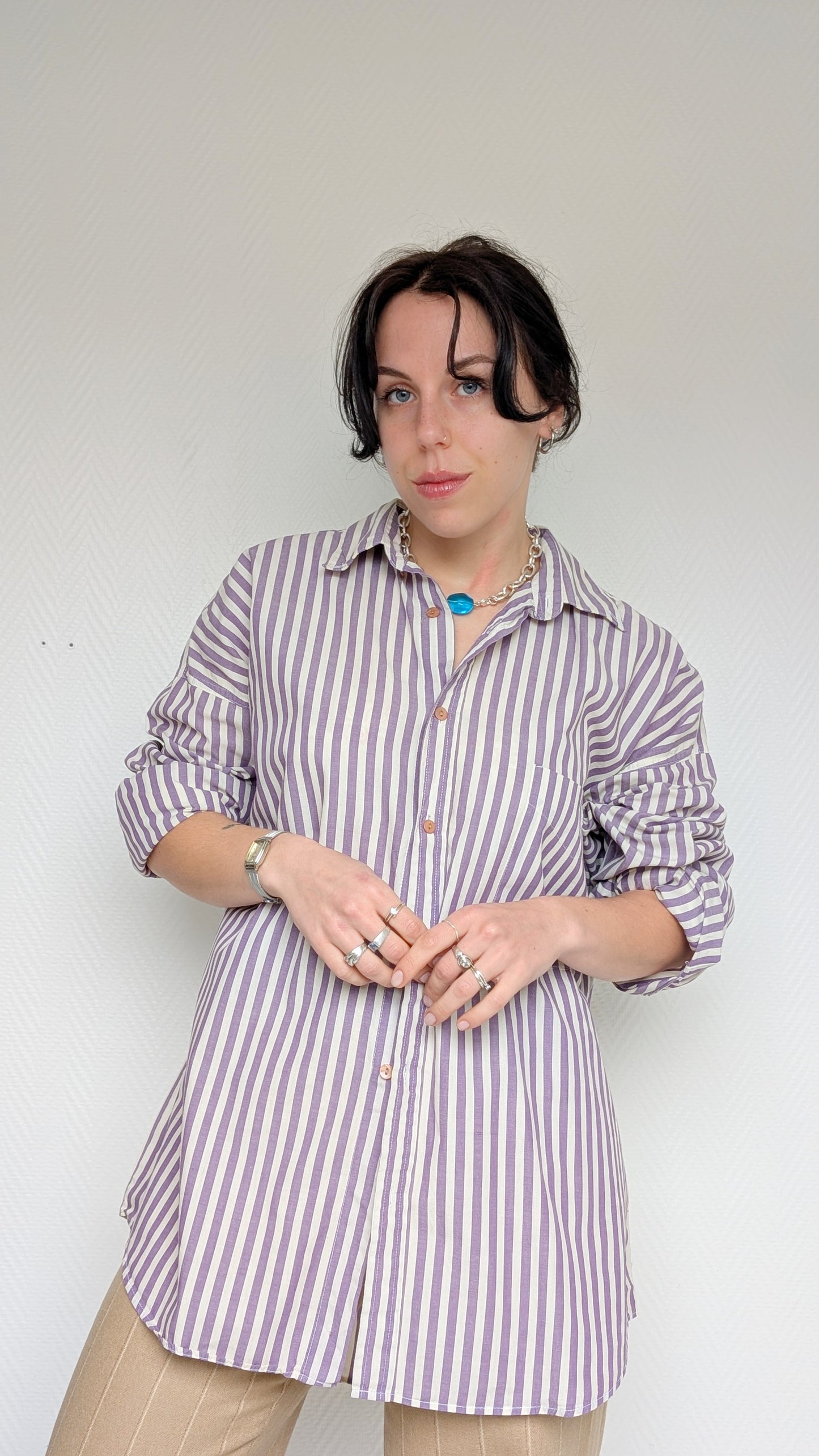 Chemise oversize coton jusqu'à un 46