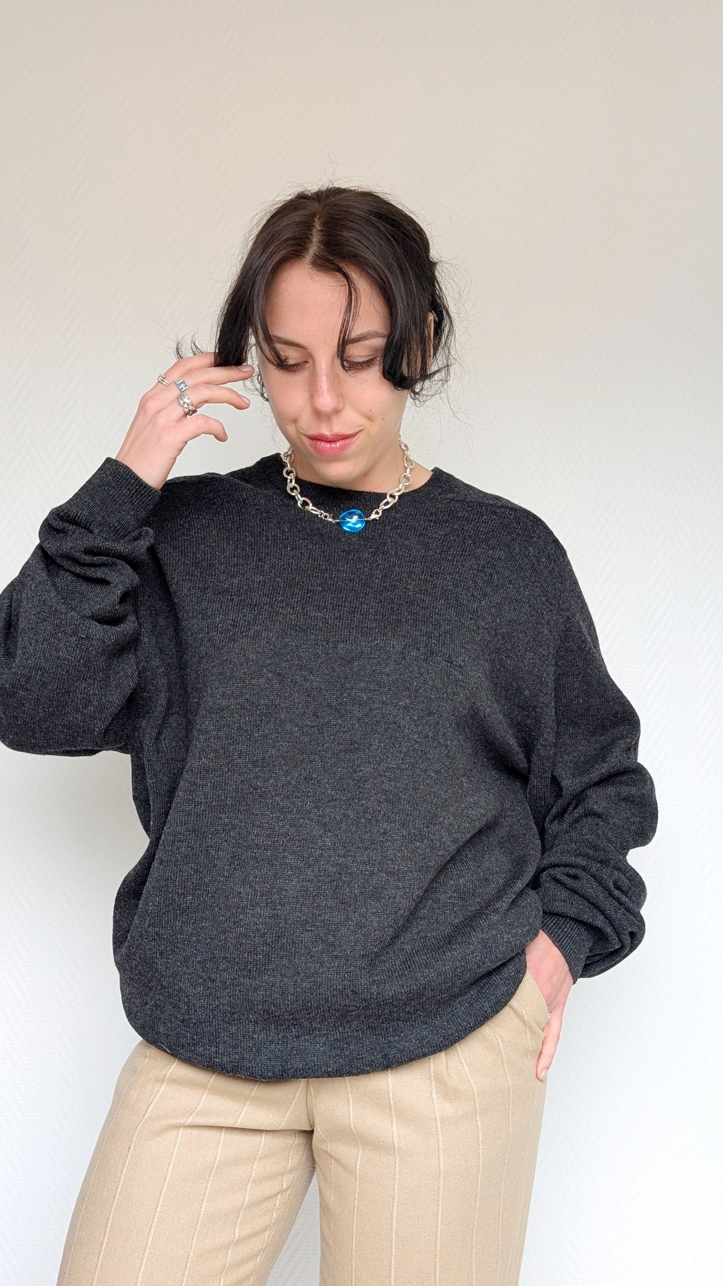 Pull oversize pure laine jusqu'à un 46