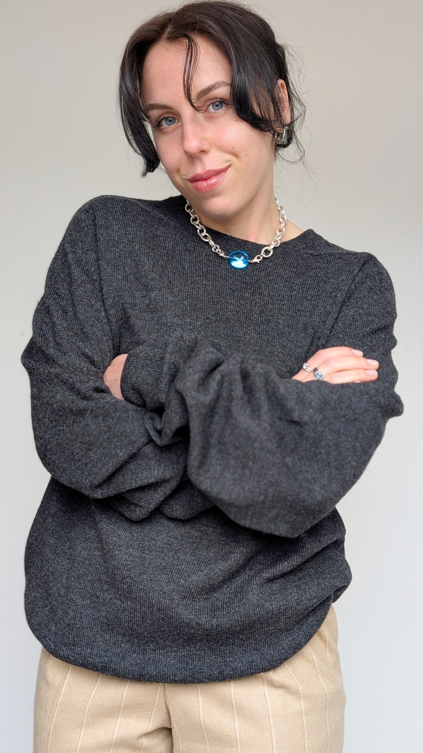 Pull oversize pure laine jusqu'à un 46