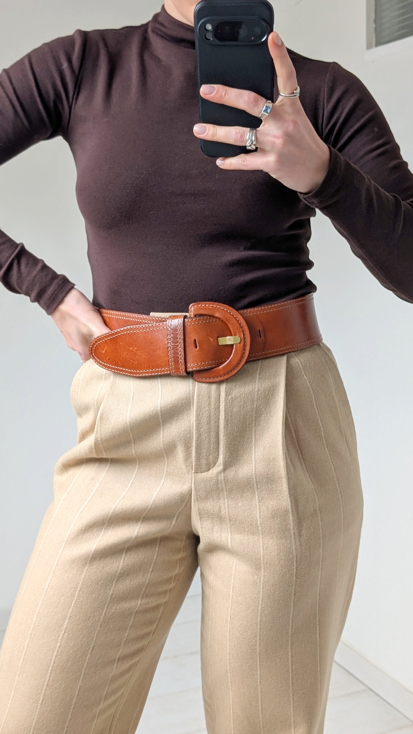 Ceinture cuir 70s 36