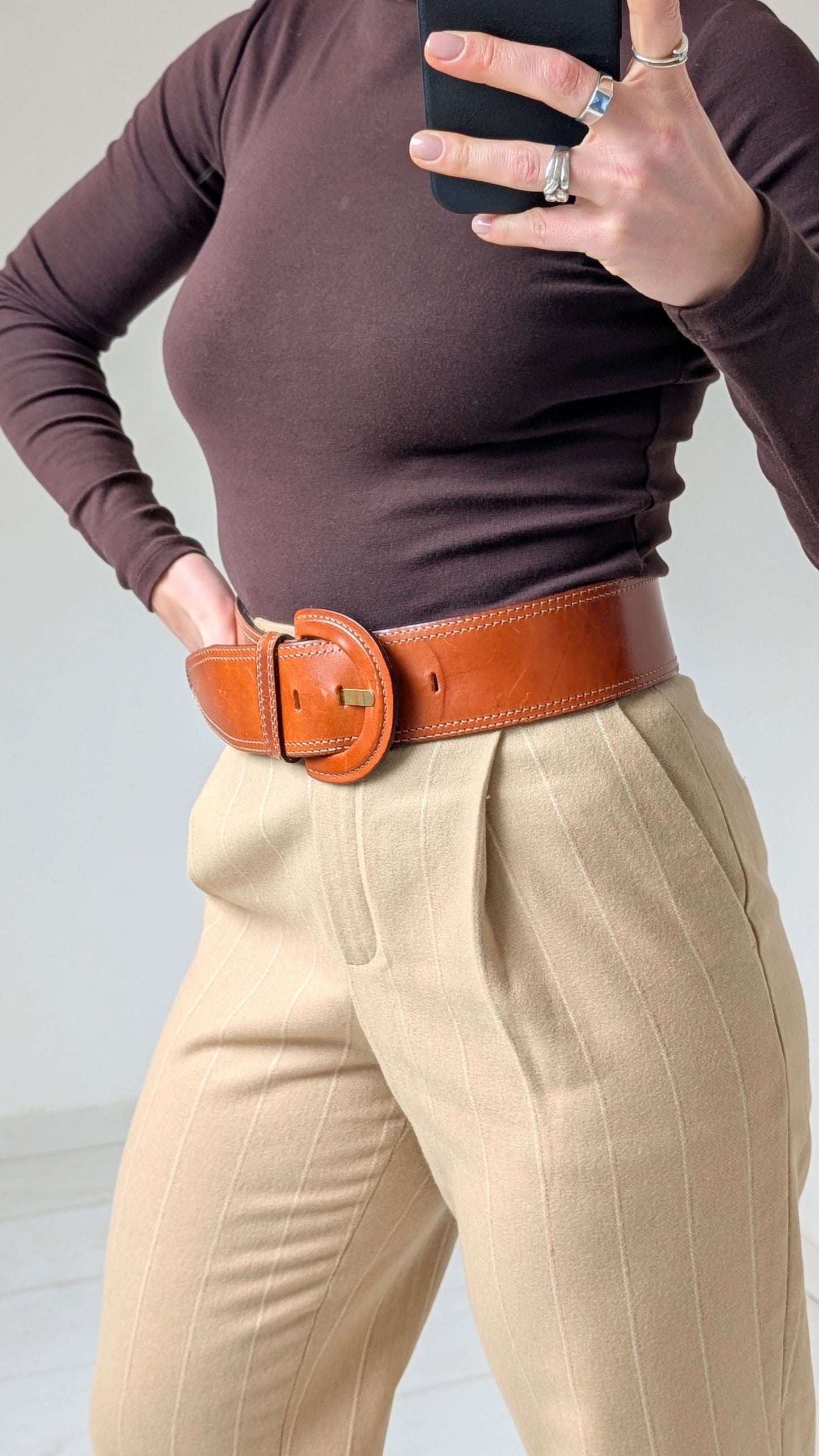 Ceinture cuir 70s 36