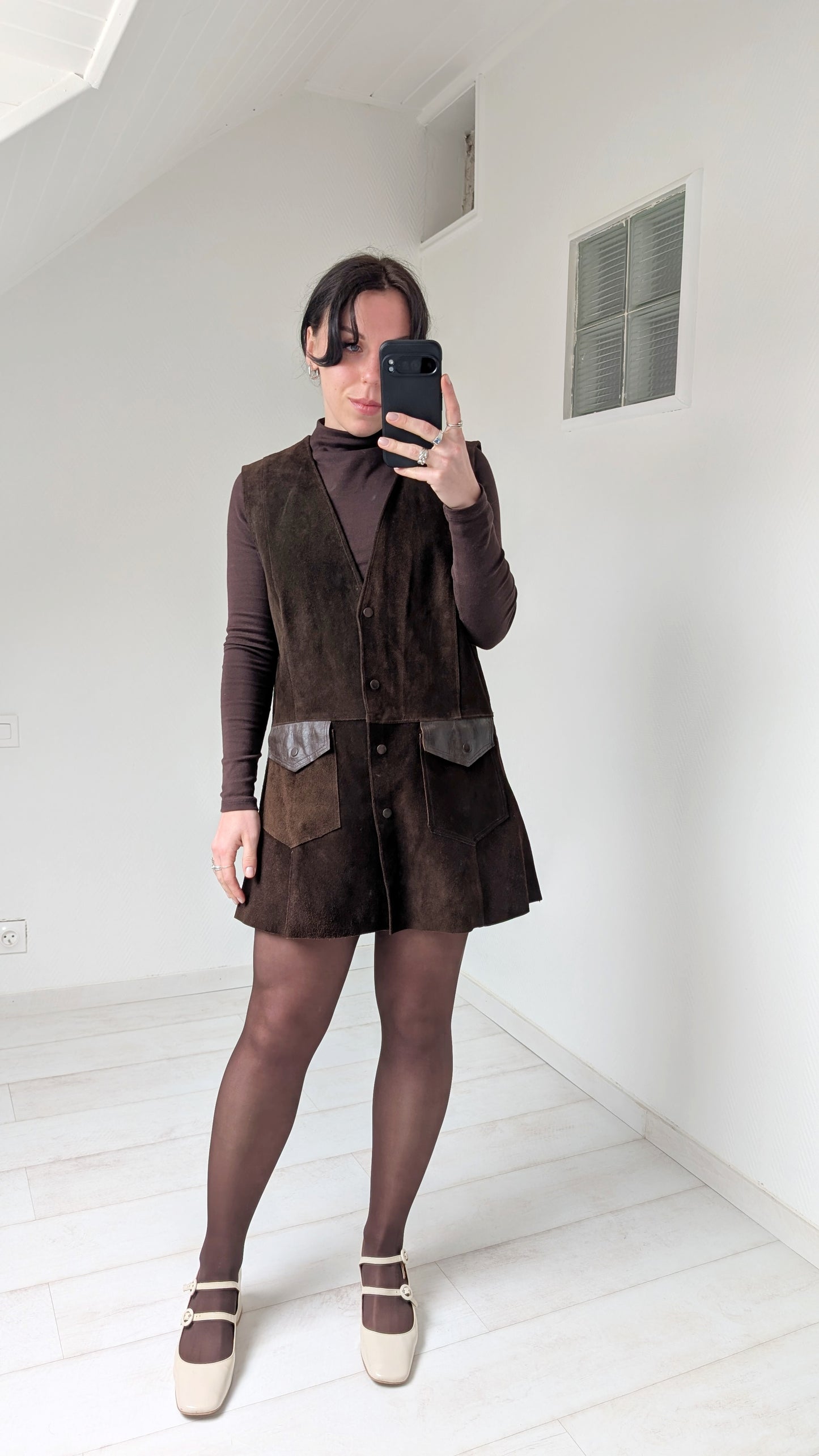 Veste/robe daim 70s T40