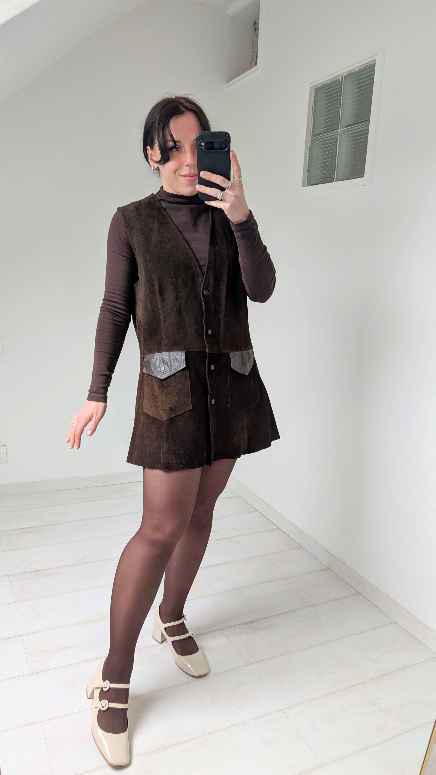 Veste/robe daim 70s T40