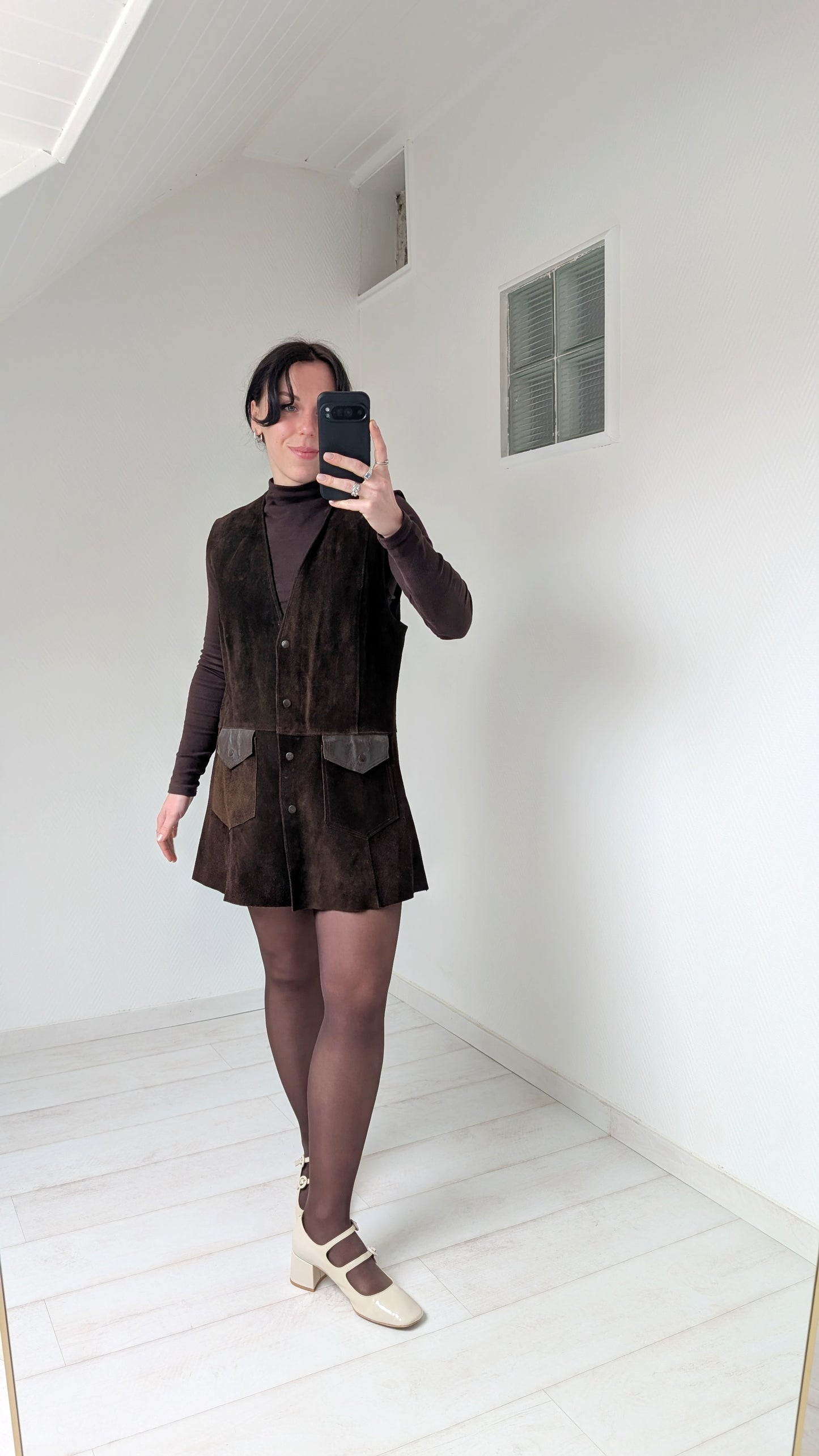 Veste/robe daim 70s T40