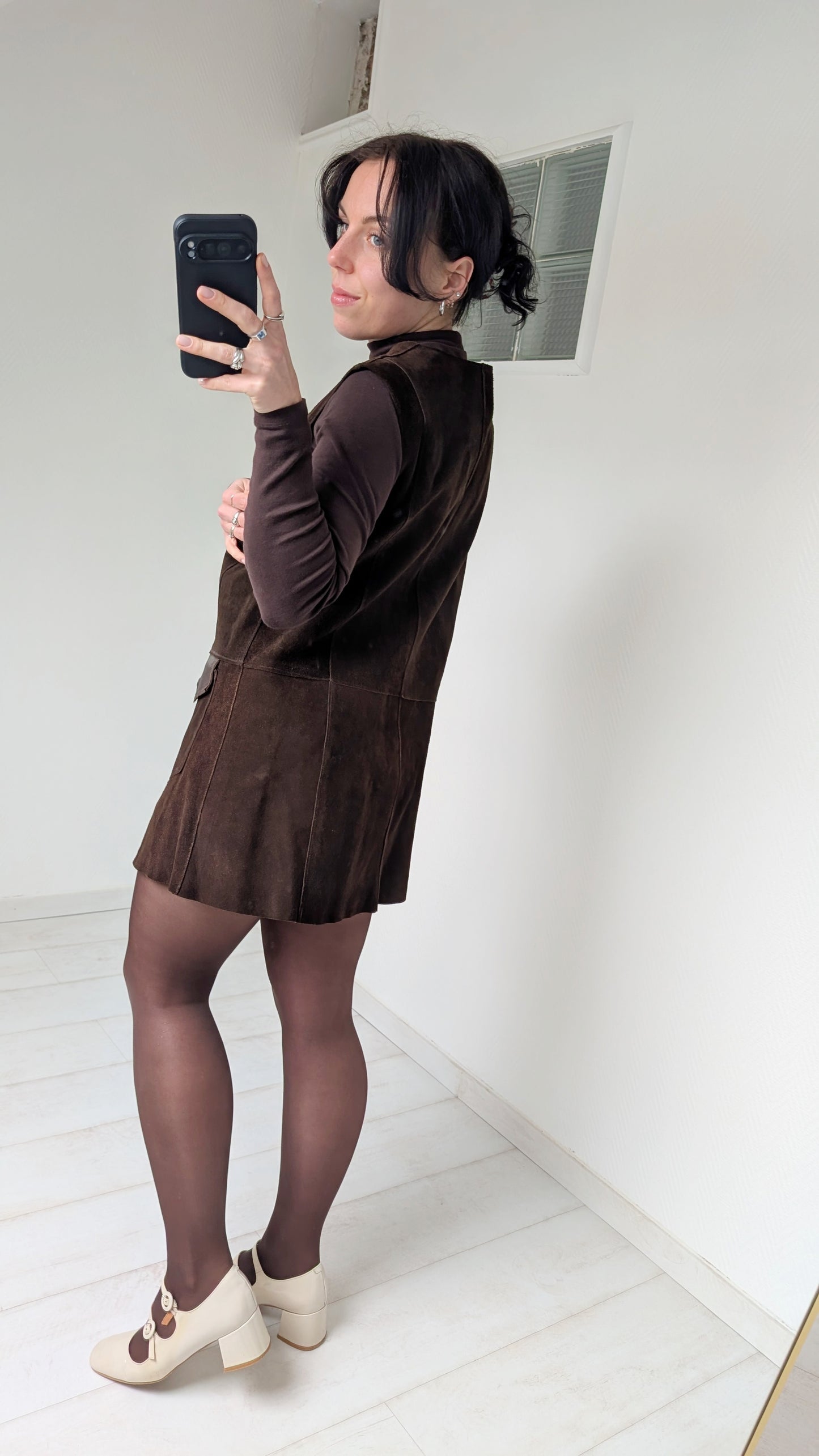 Veste/robe daim 70s T40