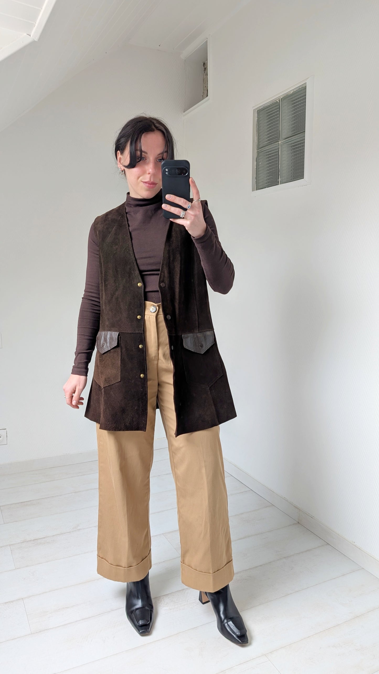 Veste/robe daim 70s T40