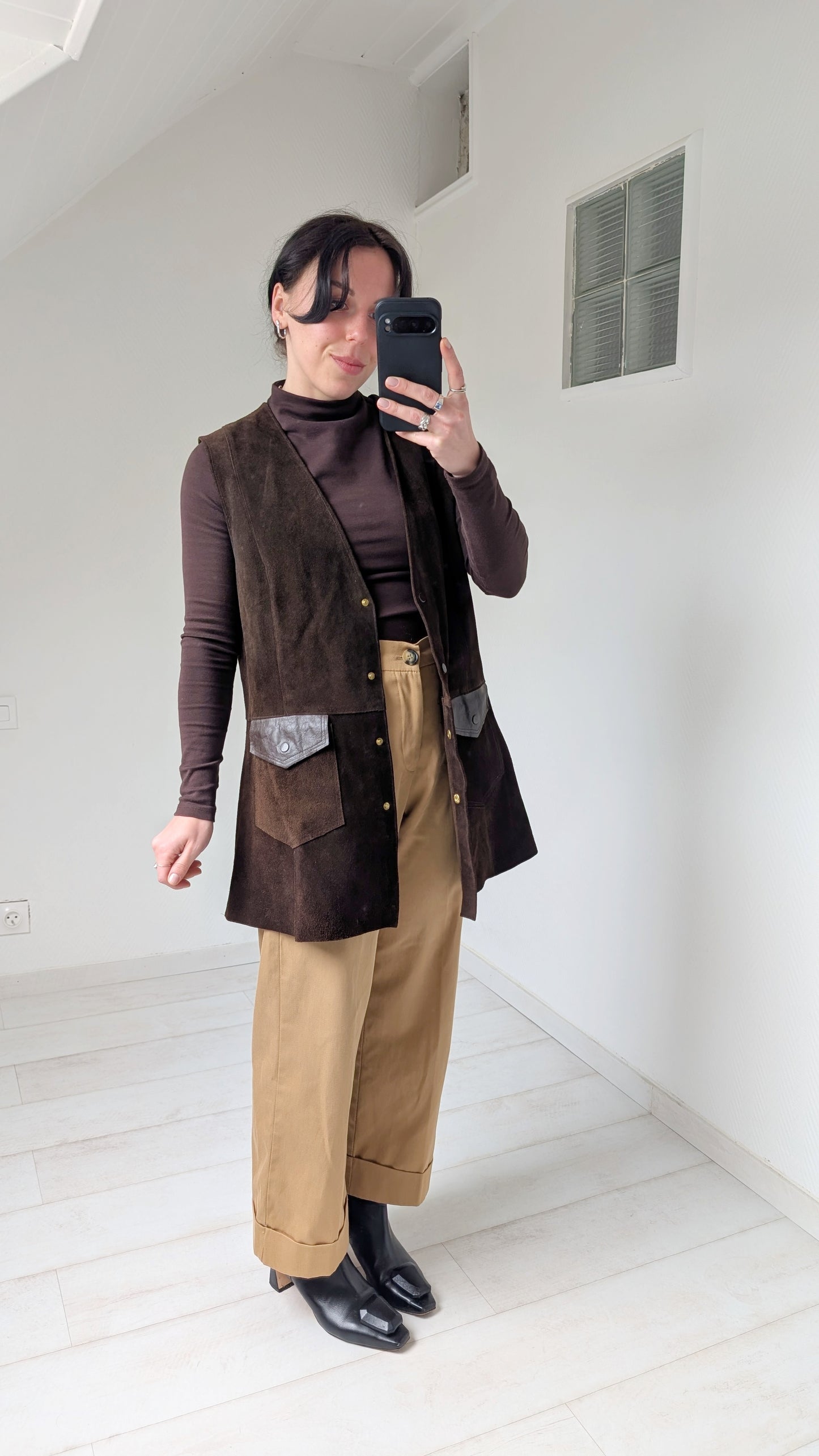 Veste/robe daim 70s T40