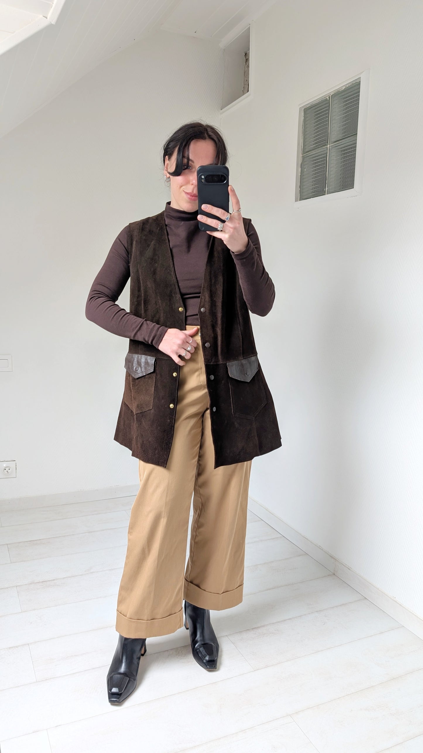 Veste/robe daim 70s T40