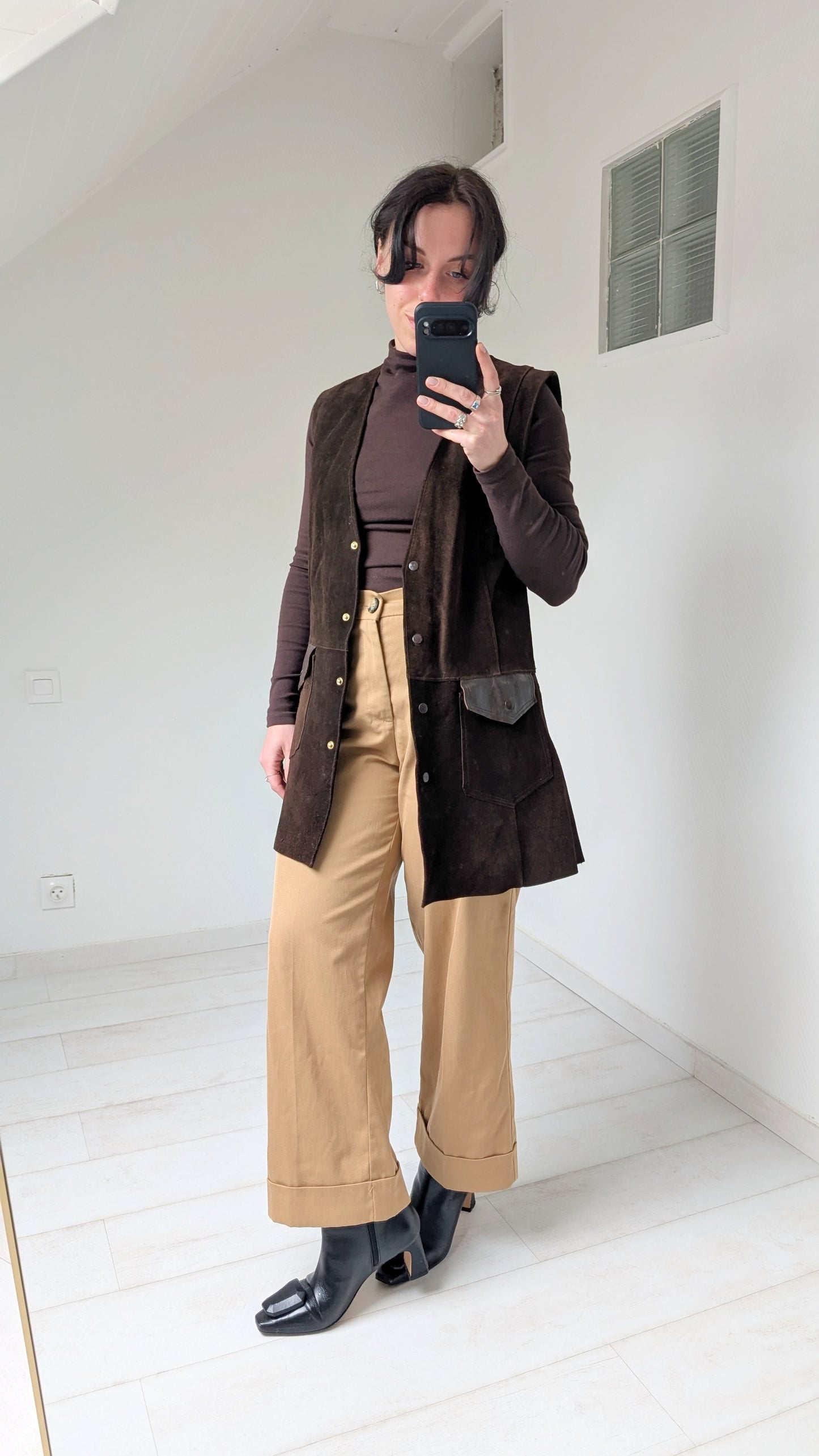 Veste/robe daim 70s T40