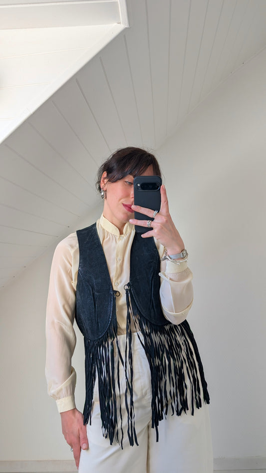 Veste daim à franges T36-38