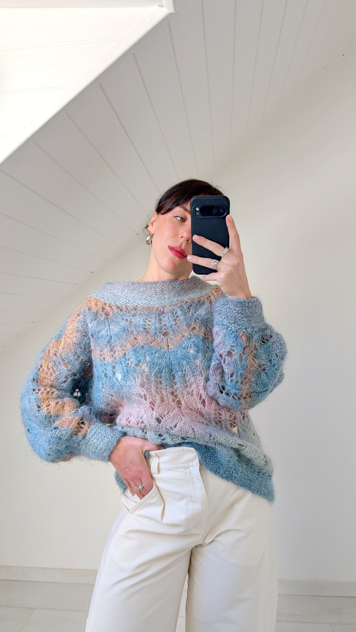 Pull mohair fait main T40-42