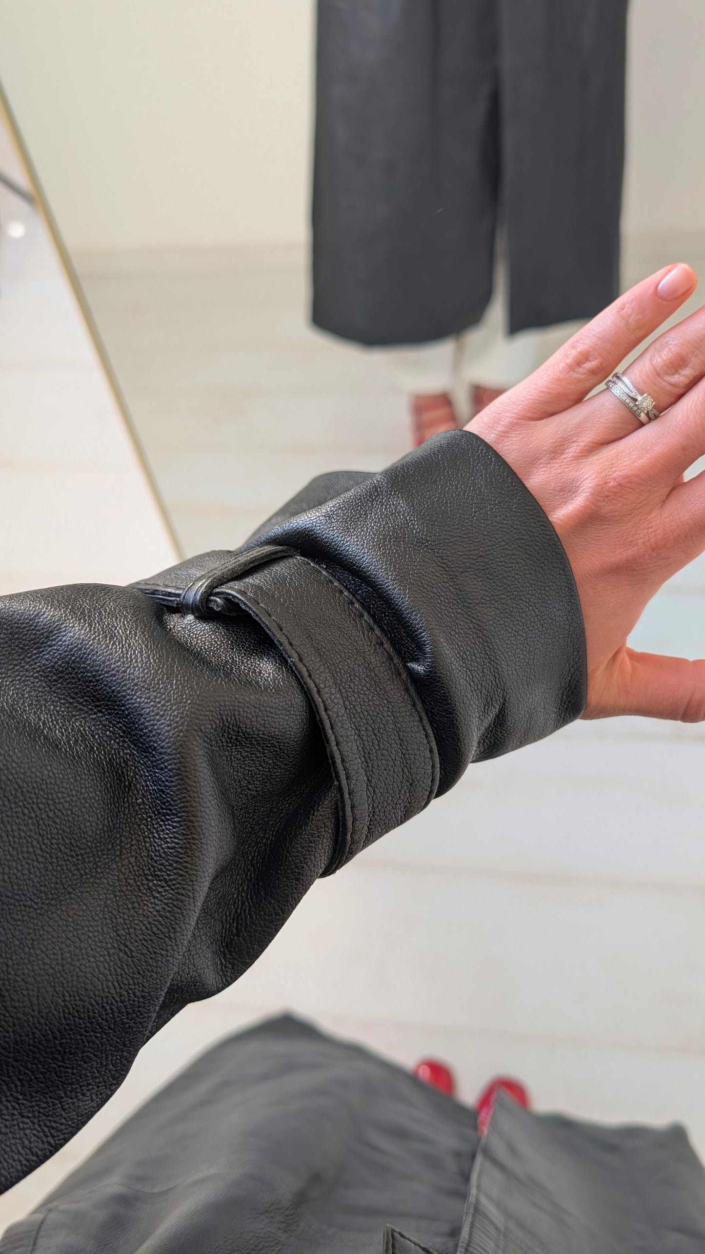 Trench cuir 1980 cuir agneau T38