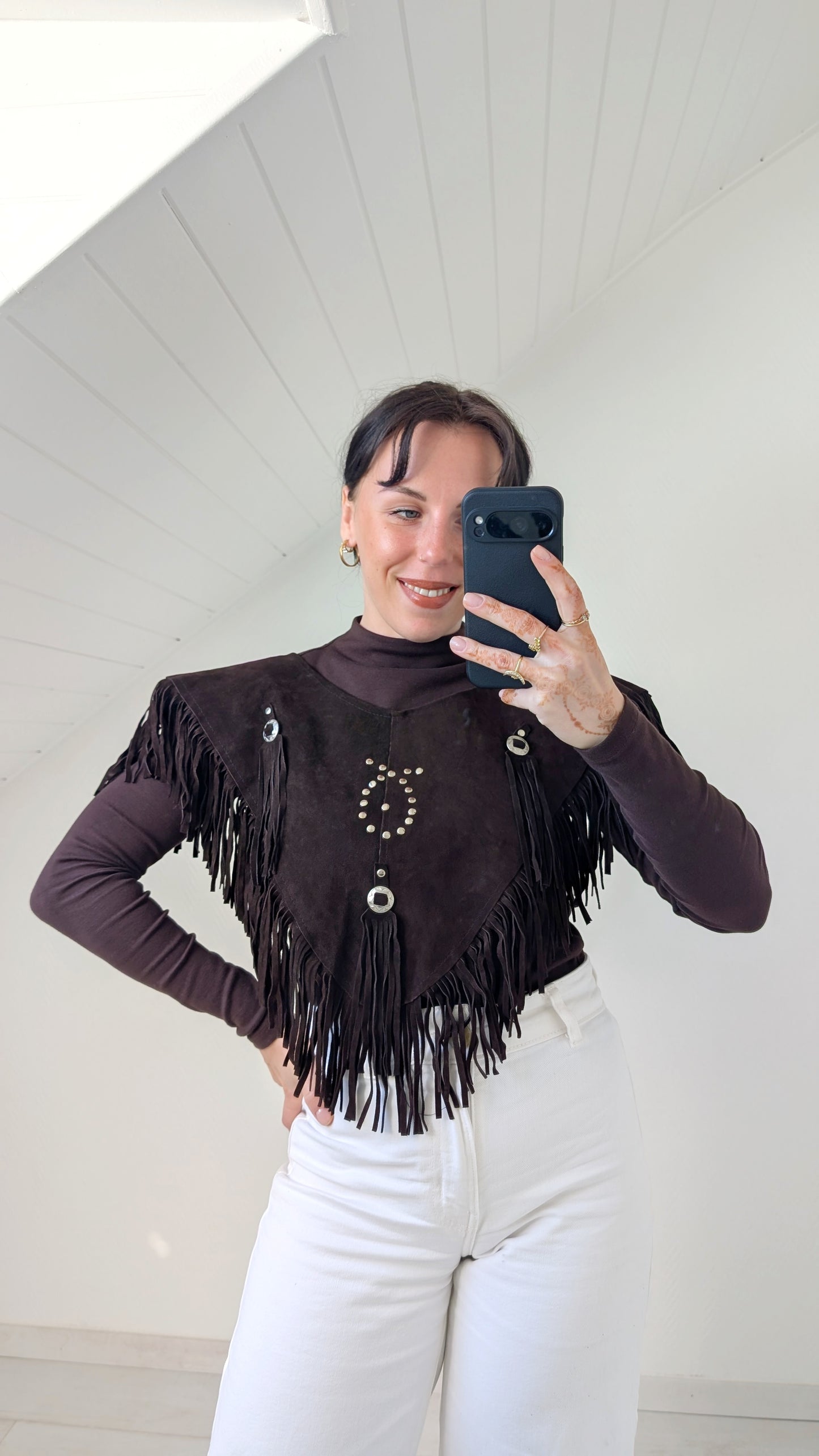 Cape/poncho daim 70s