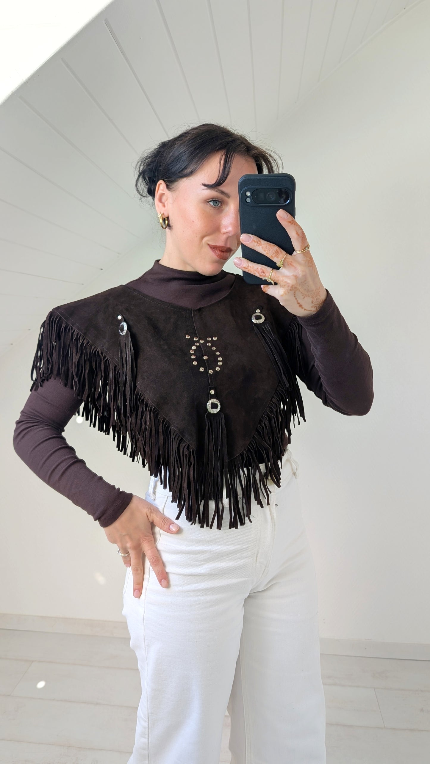 Cape/poncho daim 70s