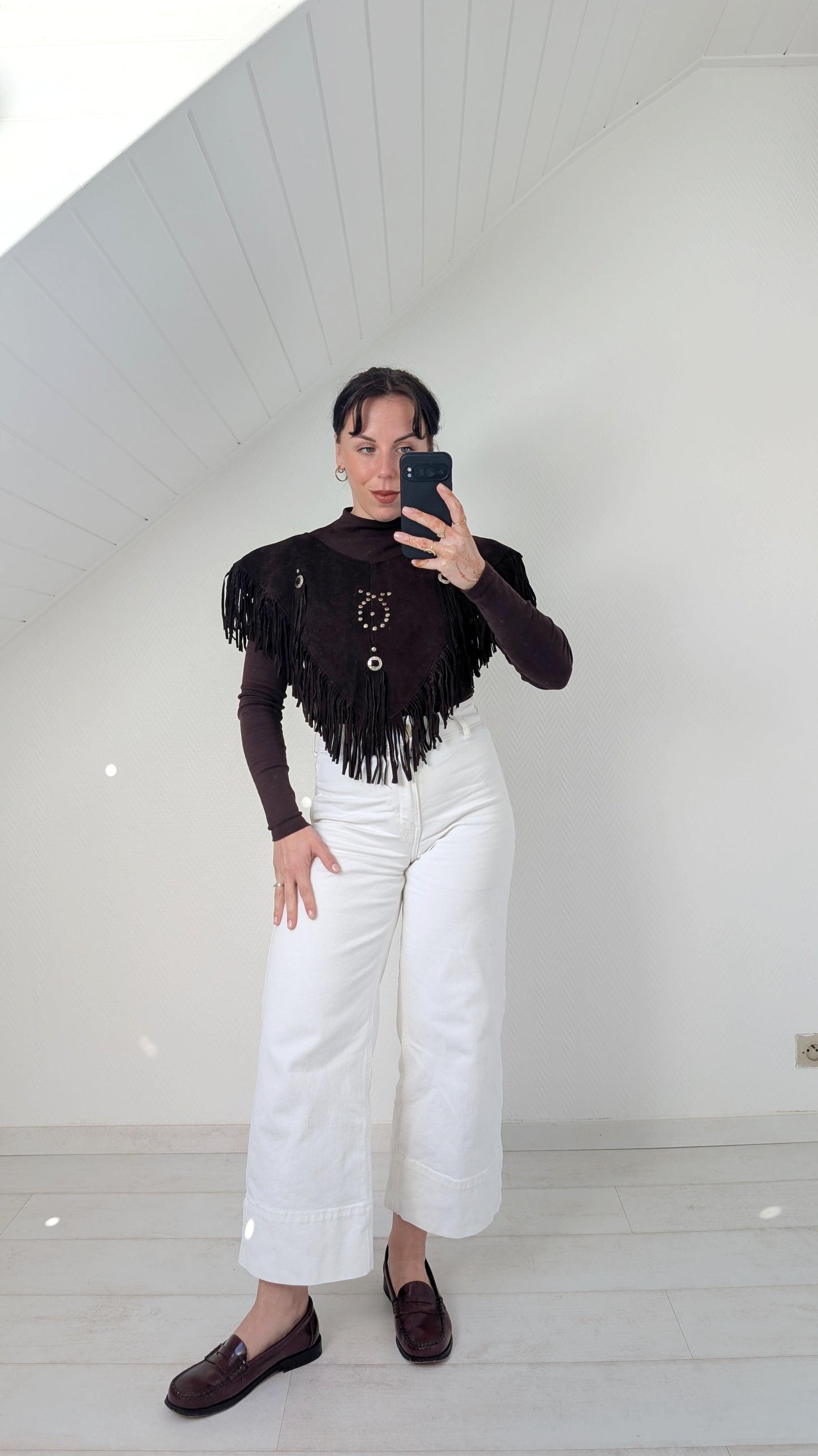 Cape/poncho daim 70s