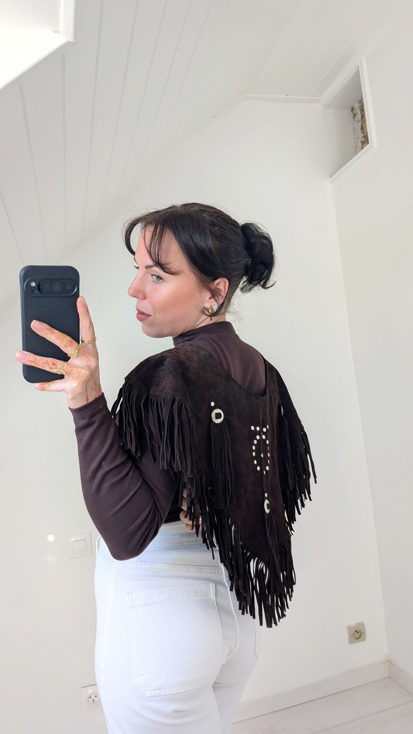 Cape/poncho daim 70s