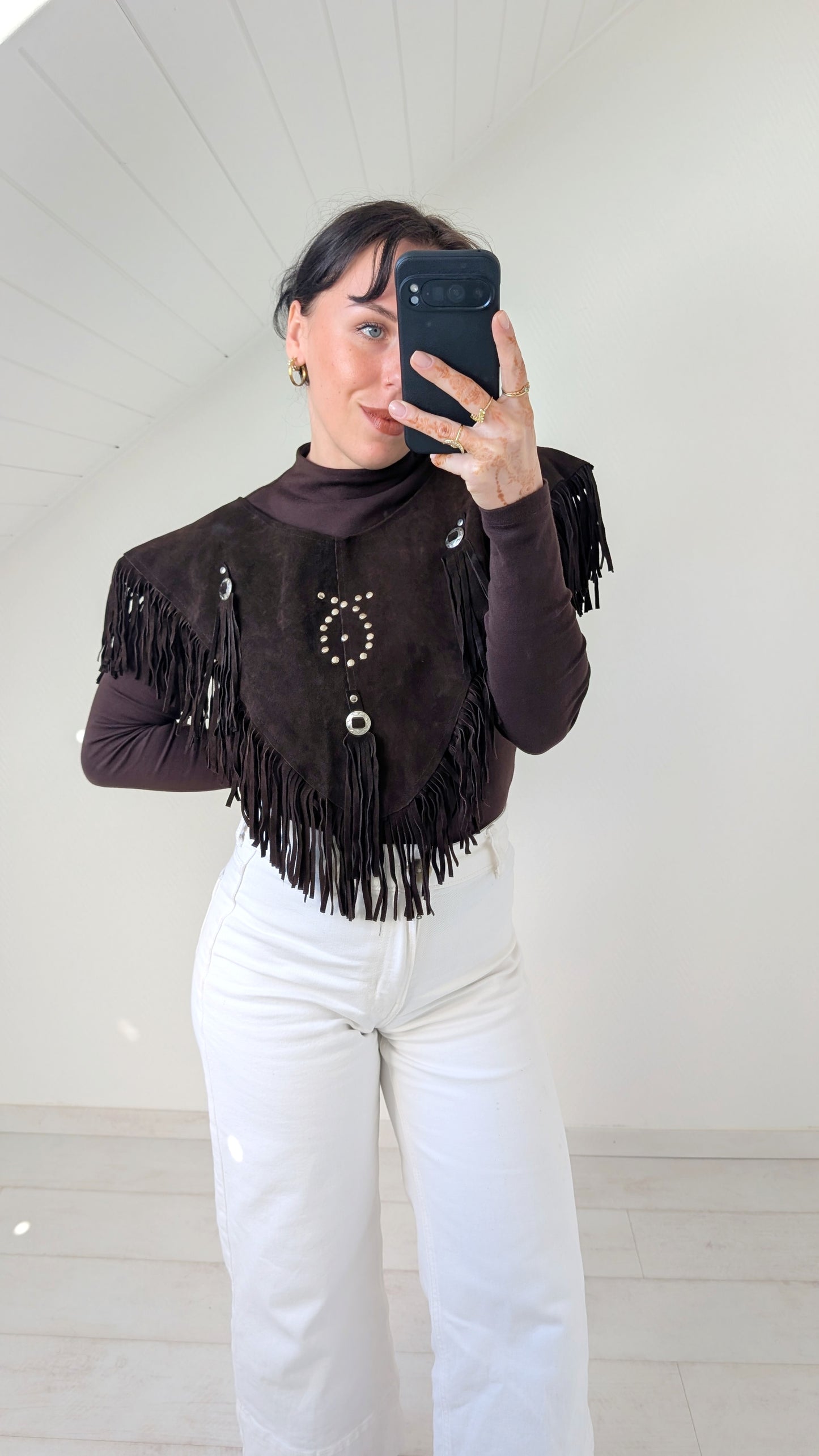 Cape/poncho daim 70s