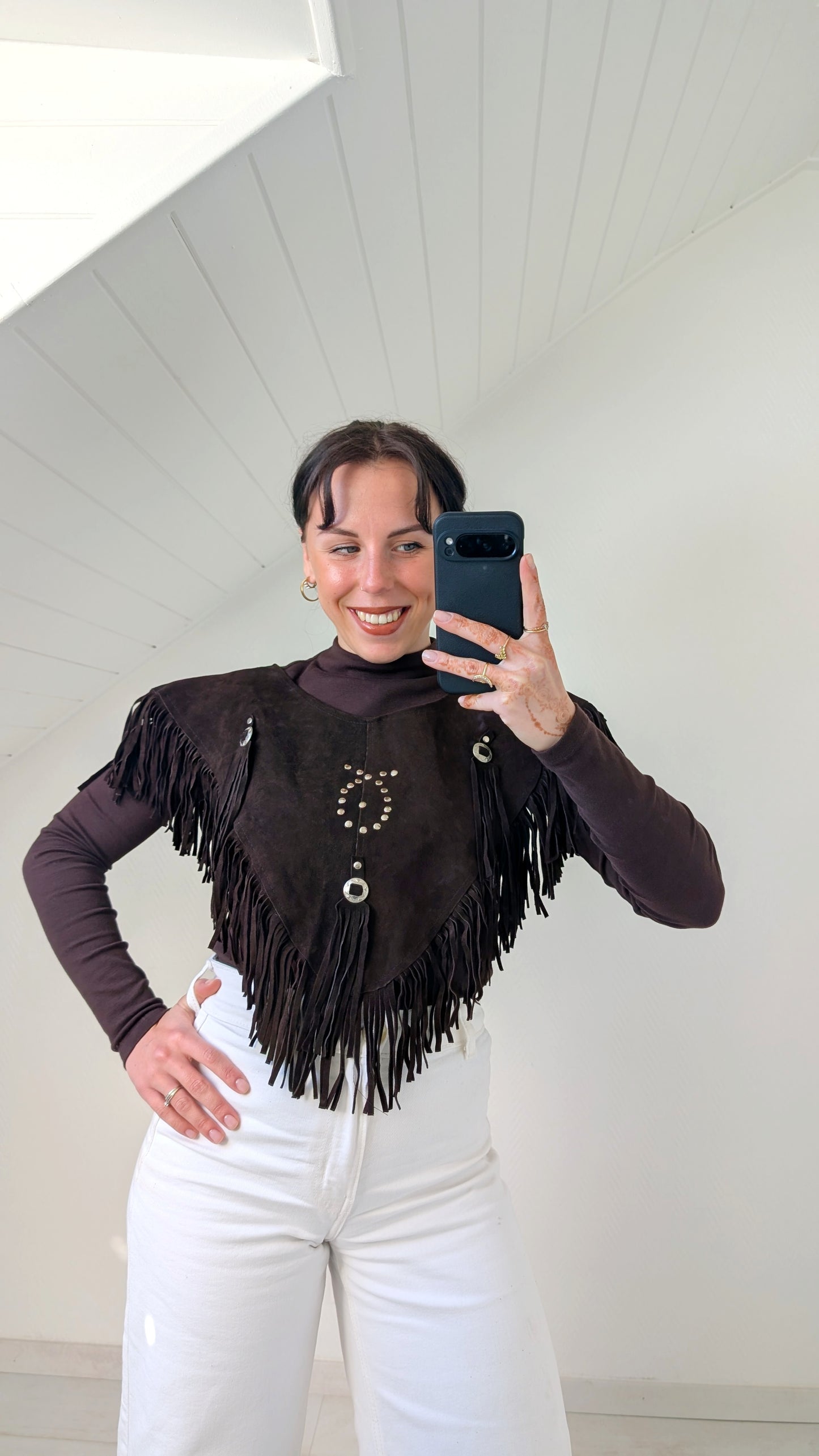 Cape/poncho daim 70s